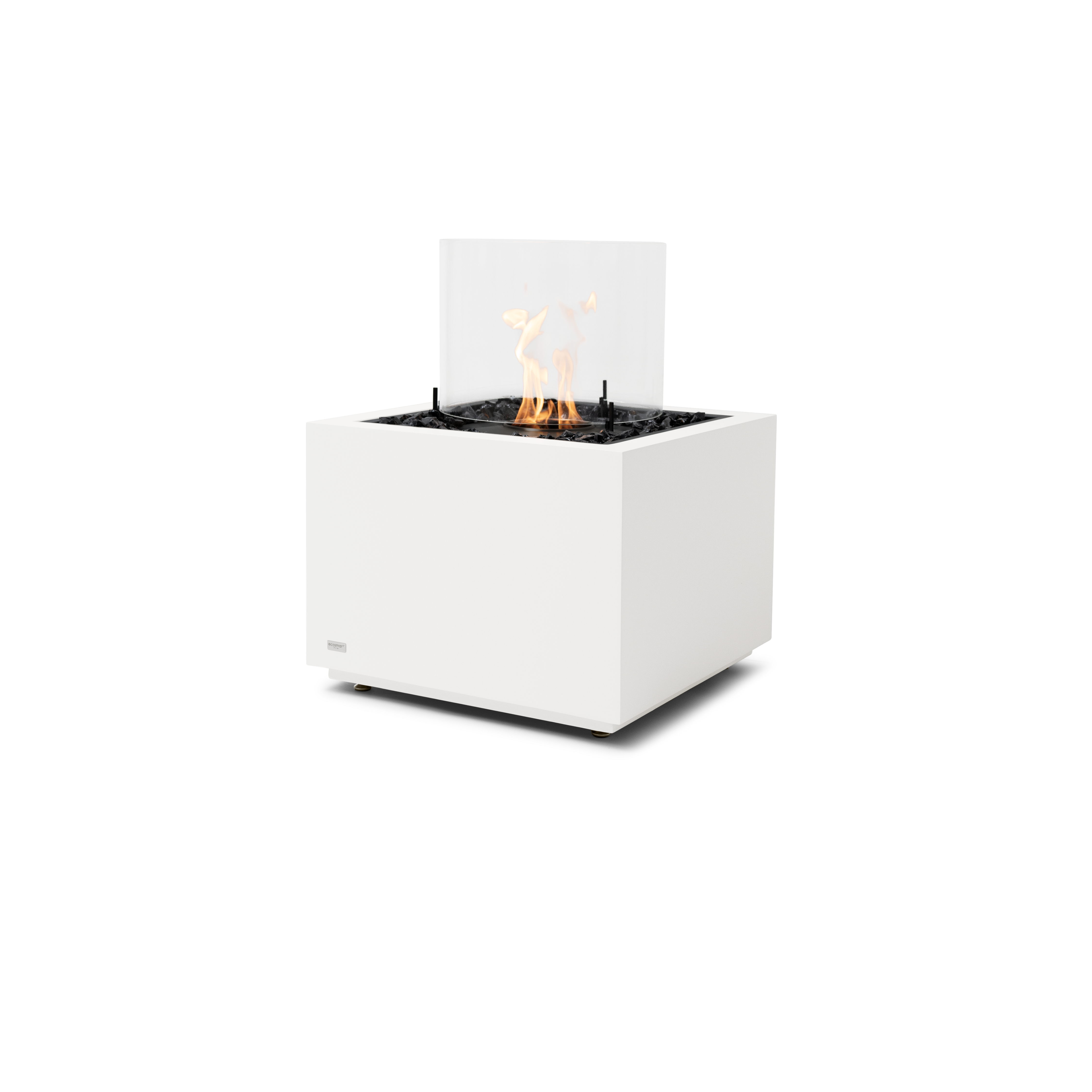 EcoSmart Fire Sidecar 24" Bone Indoor Fire Table with Weather-Resistant Concrete Design by MAD Design Group