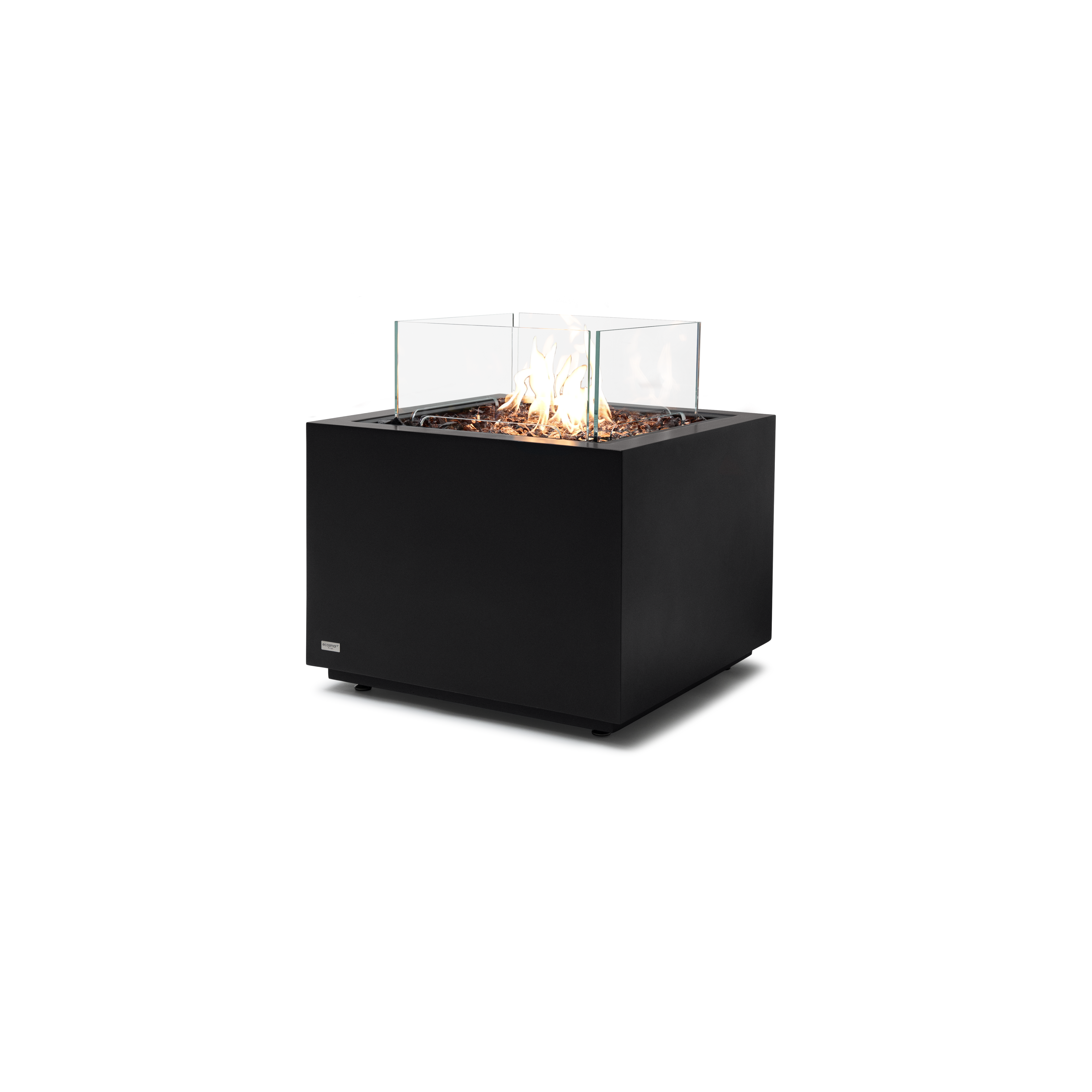 EcoSmart Fire Sidecar Graphite 24" Freestanding Indoor Fire Table with Decorative Burner Tray and Gas LP/NG Burner by Mad Design Group