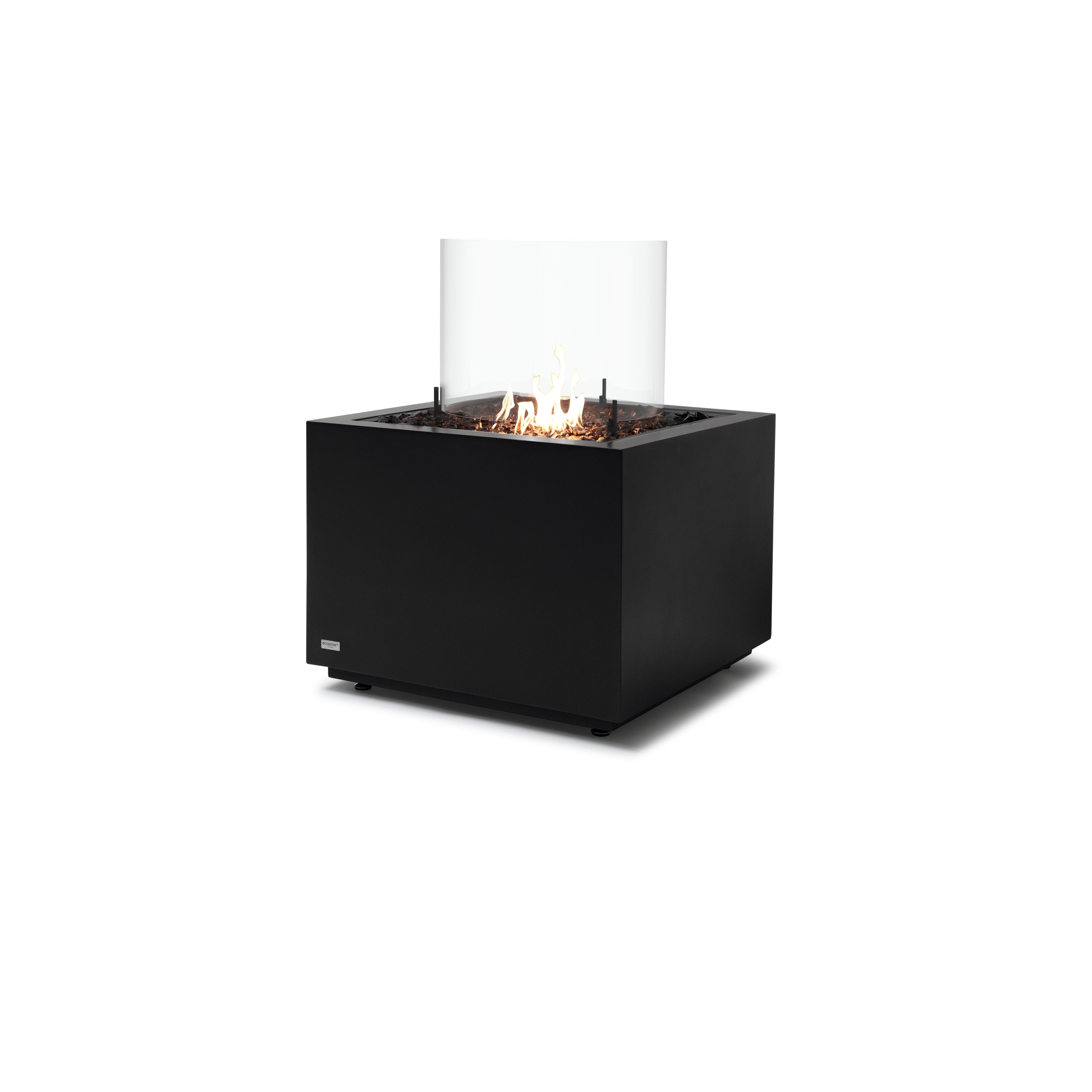 EcoSmart Fire Sidecar Graphite 24" Freestanding Indoor Fire Table with Decorative Burner Tray and Gas LP/NG Burner by Mad Design Group