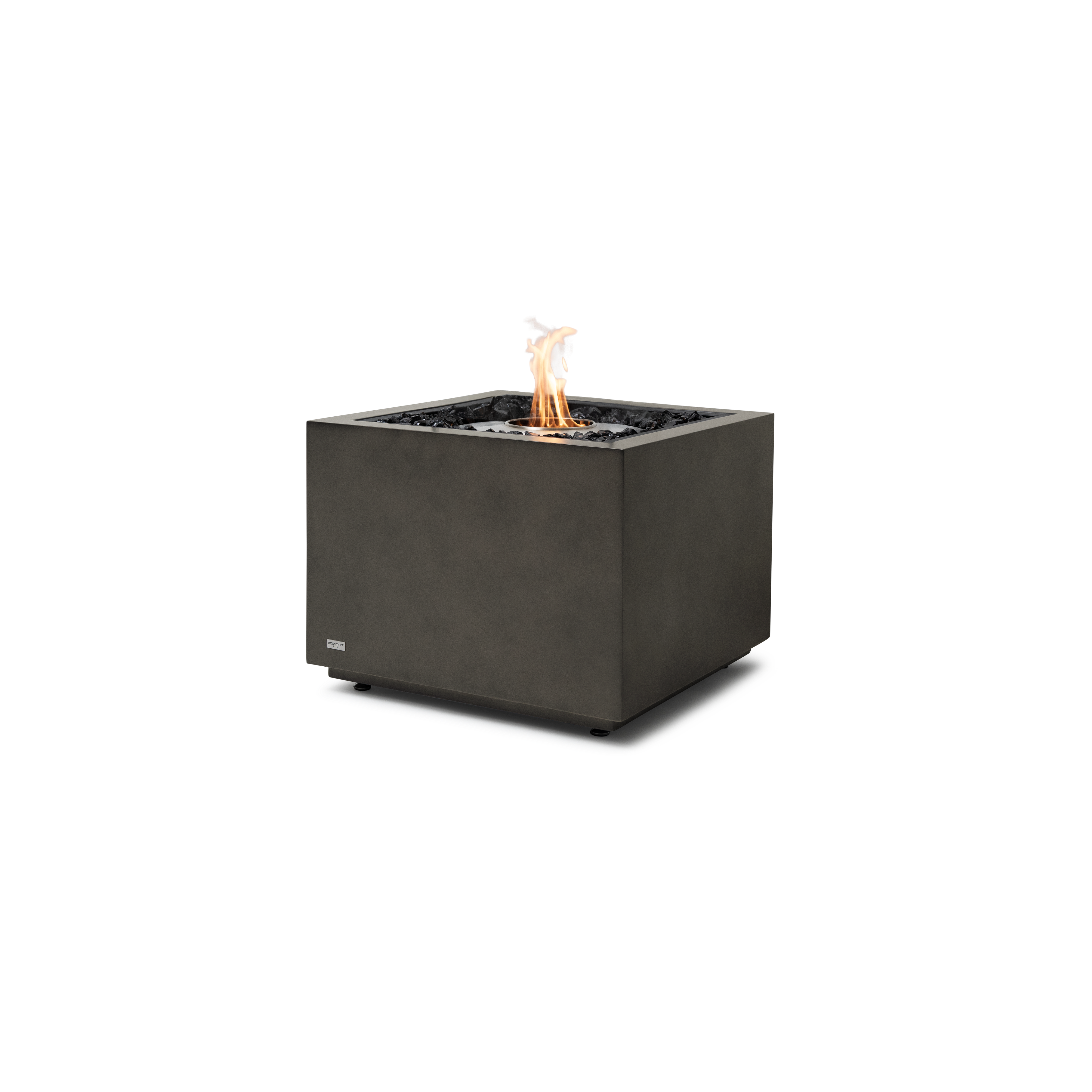 EcoSmart Fire Sidecar 24" Natural Freestanding Indoor Fire Table with Stainless Steel Burner and Geometric Base by MAD Design Group