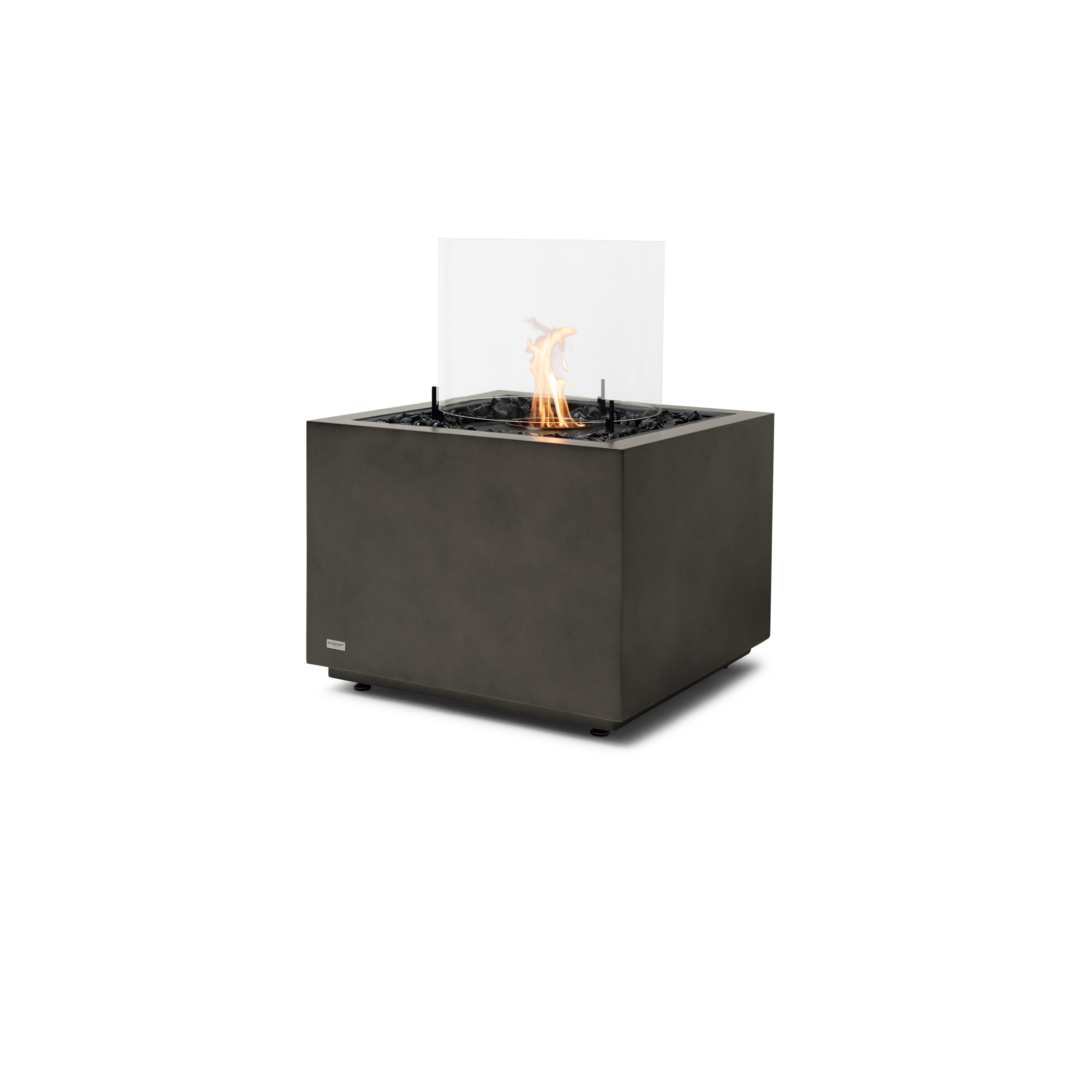 EcoSmart Fire Sidecar 24" Freestanding Outdoor Fire Table in Natural with Black Burner by MAD Design Group