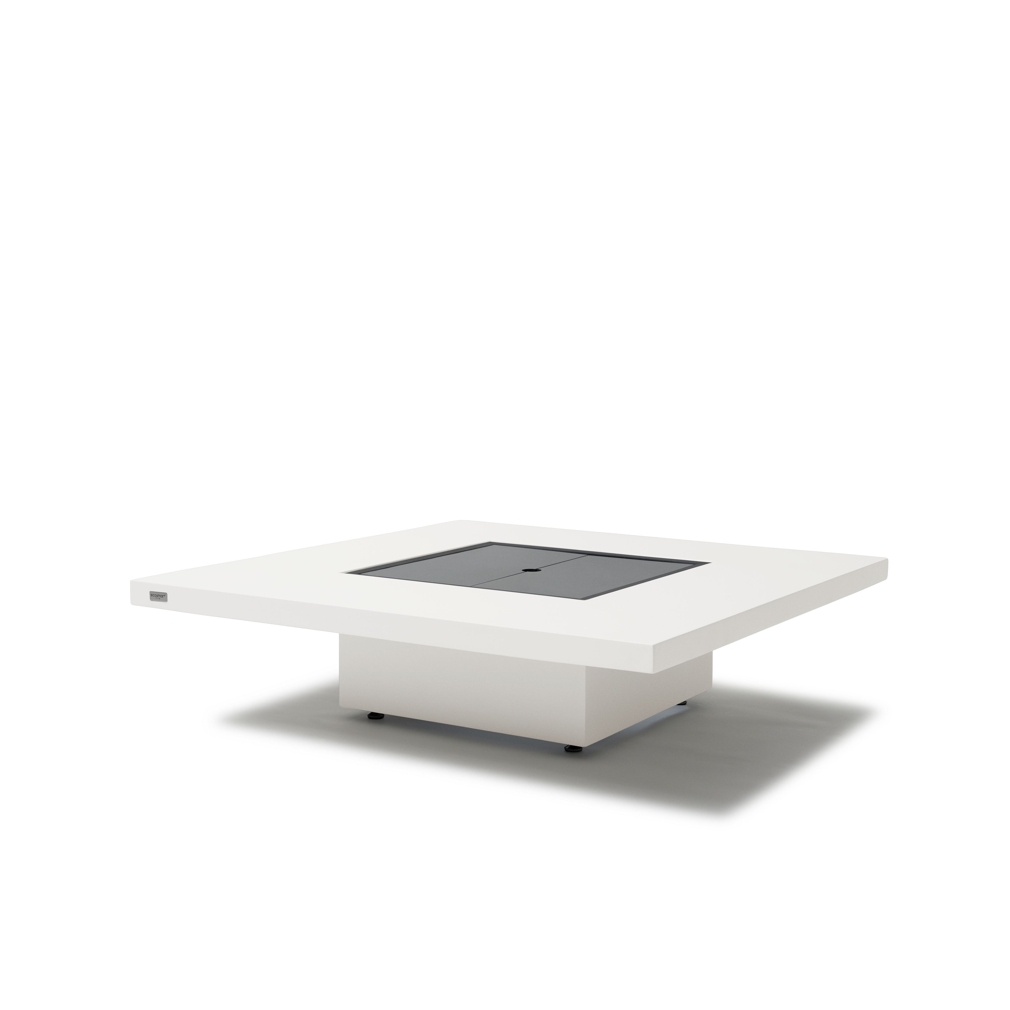 EcoSmart Fire Vertigo 40" Bone Freestanding Indoor Fire Table with Black Burner – Coffee Table Conversion Option by MAD Design Group