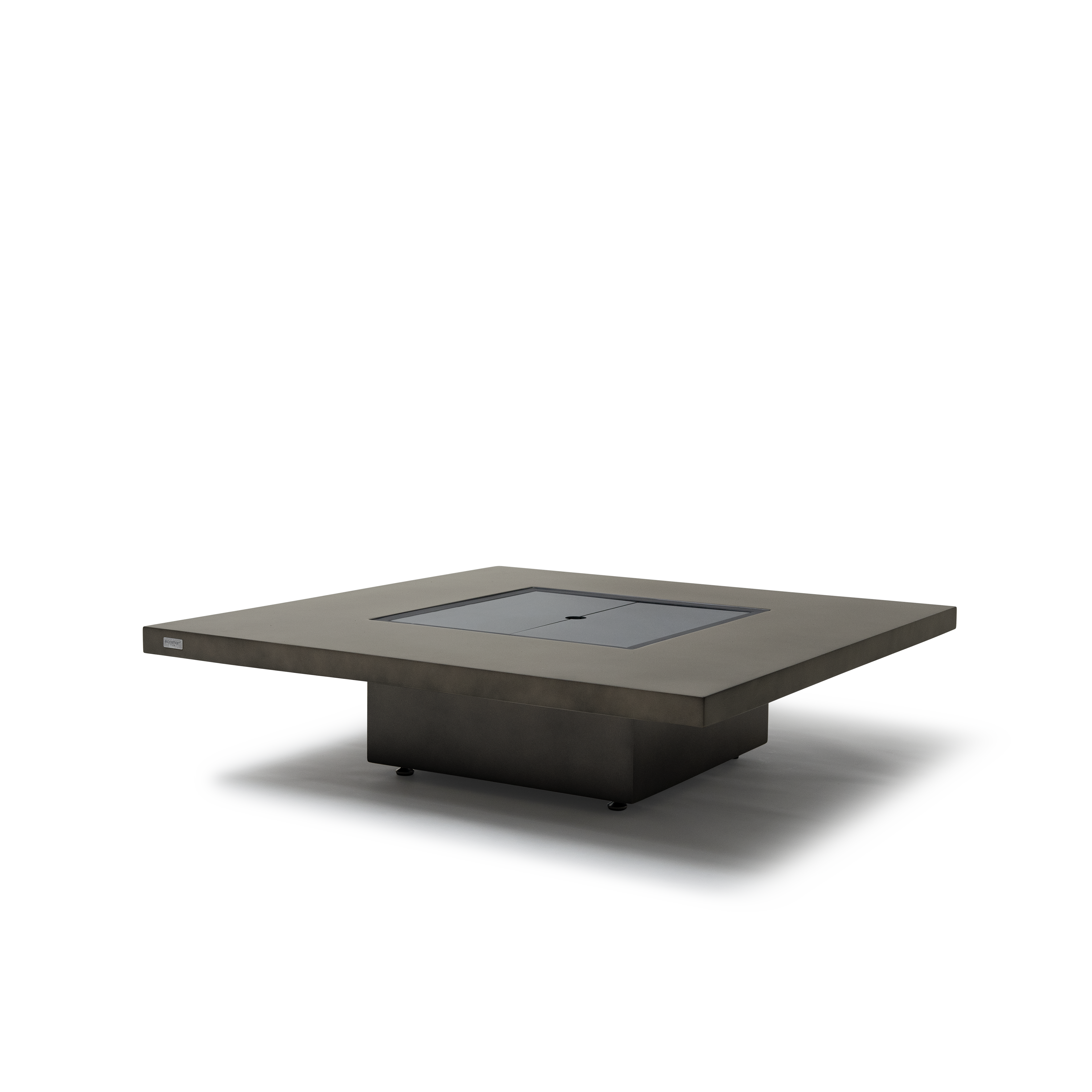 EcoSmart Fire Vertigo 40" Natural Freestanding Indoor Fire Table with Black Burner – All-Weather Fluid™ Concrete Build by MAD Design Group