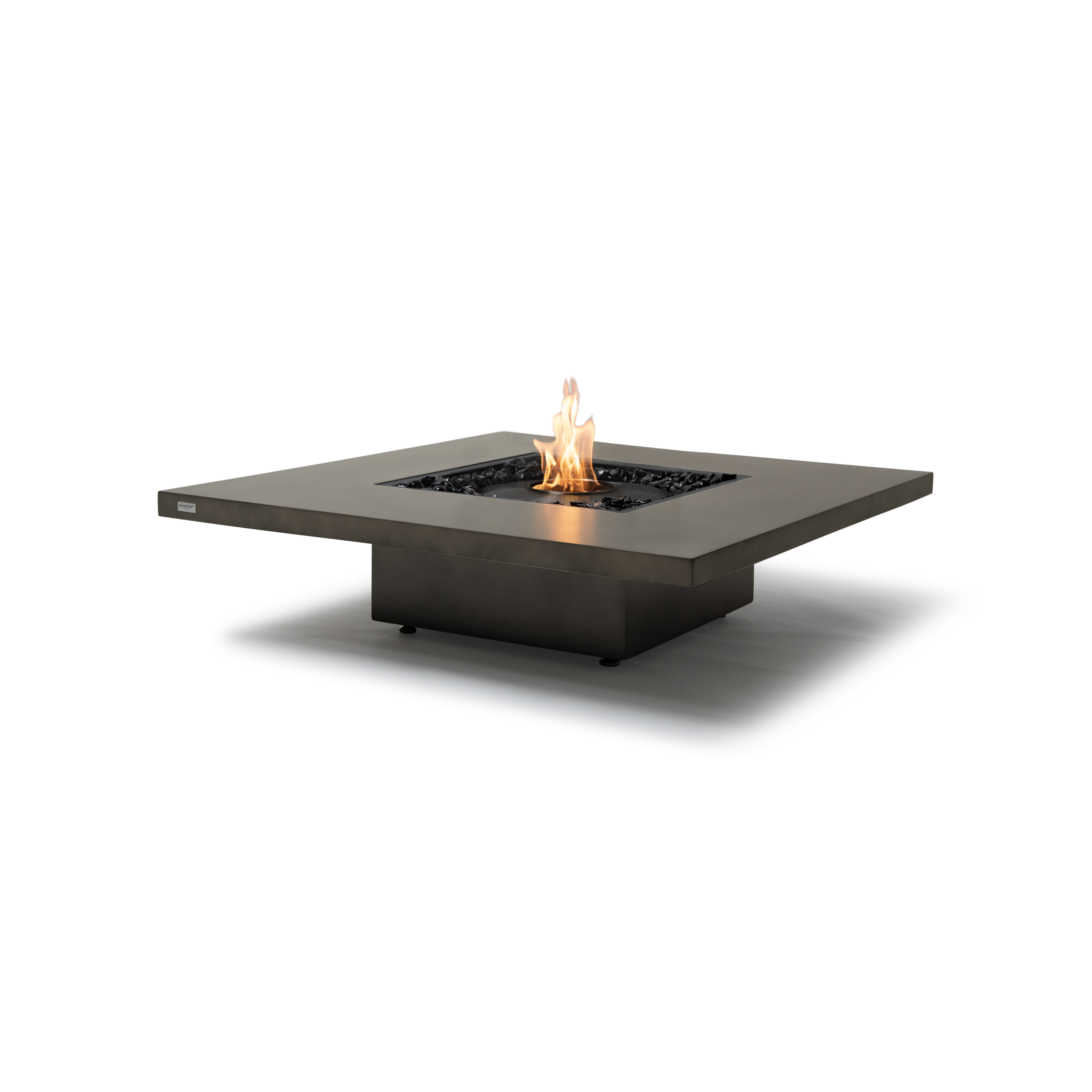 EcoSmart Fire Vertigo 40" Natural Freestanding Indoor Fire Table with Black Burner – All-Weather Fluid™ Concrete Build by MAD Design Group