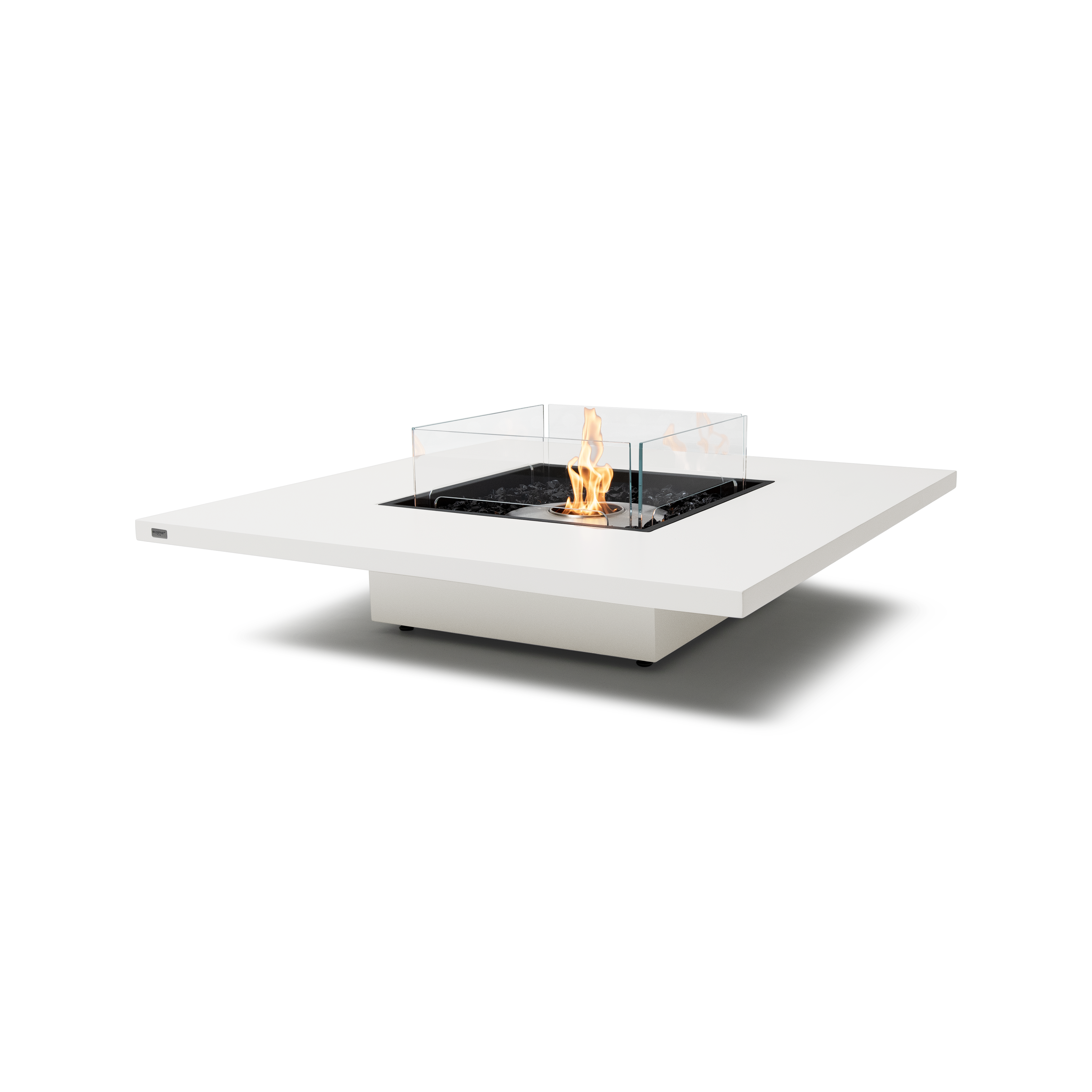 EcoSmart Fire Vertigo 50" Bone Freestanding Indoor Fire Table with Stainless Steel Burner – Sleek Concrete Surface by MAD Design Group
