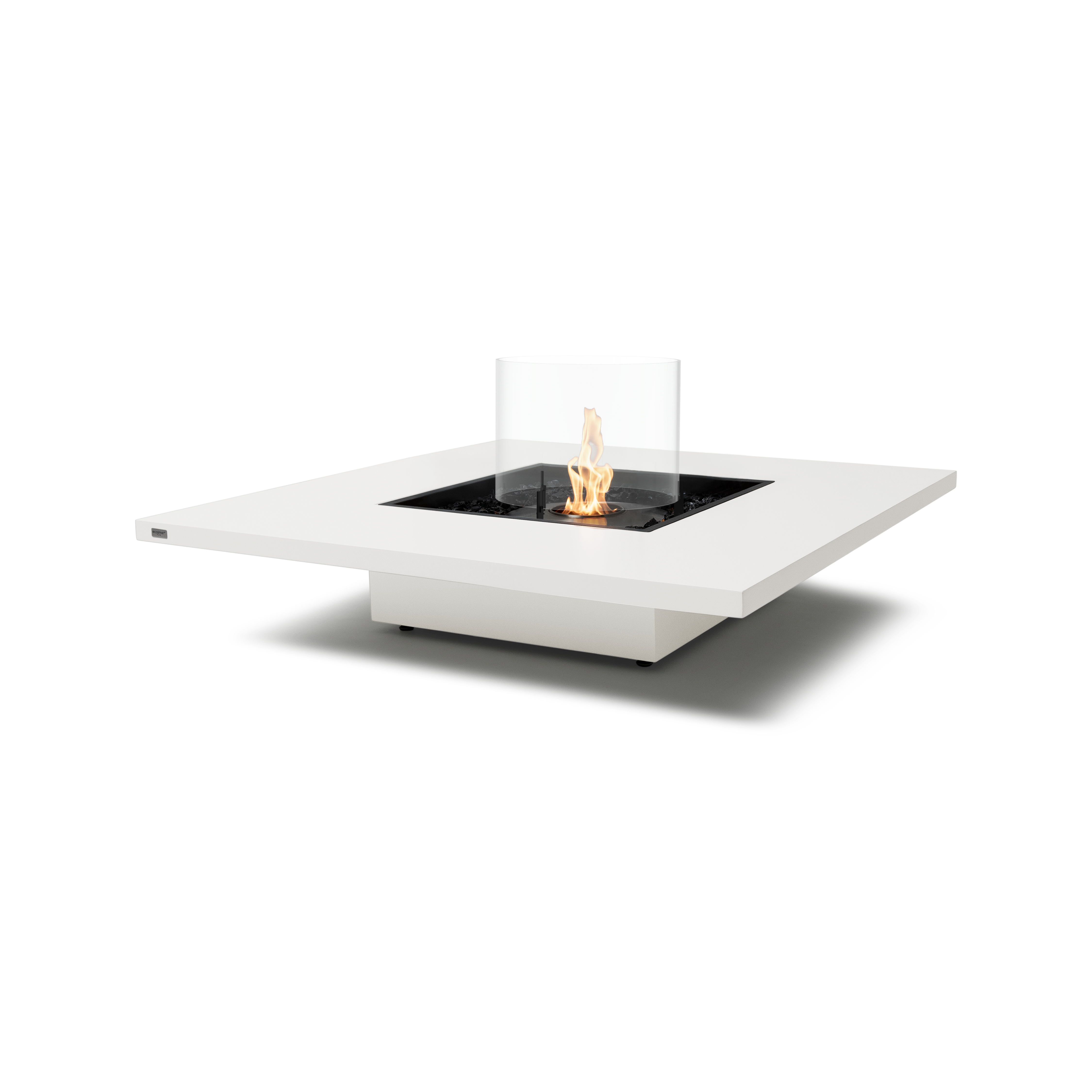 EcoSmart Fire Vertigo 50" Bone Freestanding Outdoor Fire Table with Black Burner and Floating Design by MAD Design Group