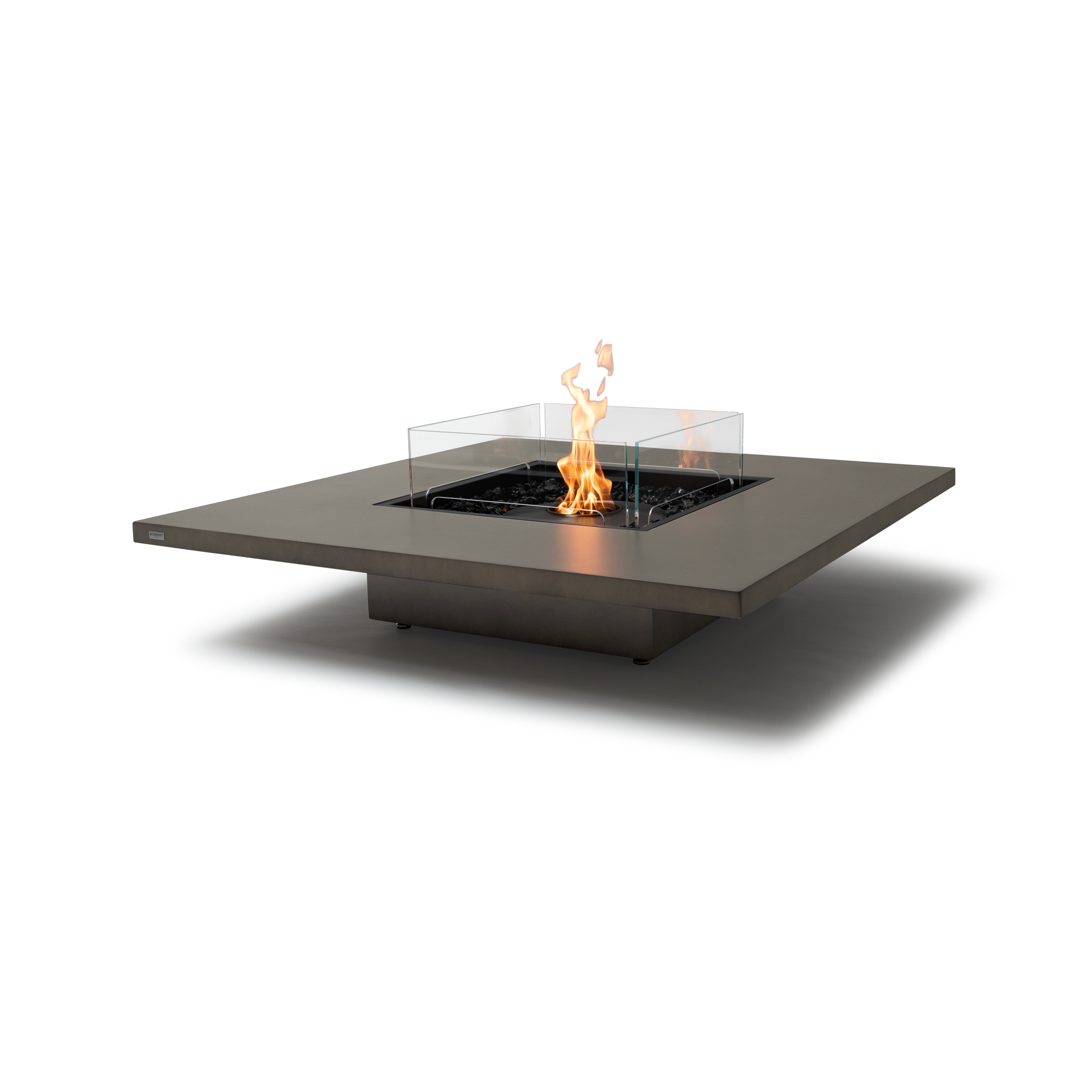 EcoSmart Fire Vertigo 50" Natural Freestanding Indoor Fire Table with Black Burner – Sleek Concrete Surface by MAD Design Group