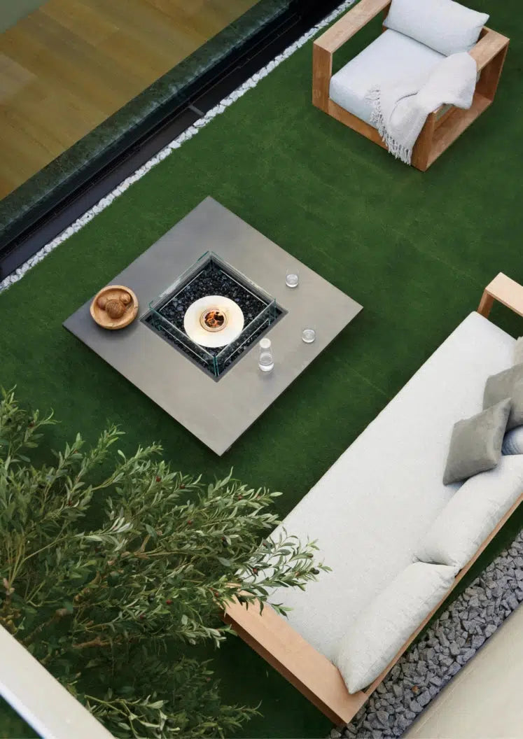 EcoSmart Fire Vertigo 50" Natural Freestanding Indoor Fire Table with Stainless Steel Burner – Coffee Table Conversion Option by MAD Design Group