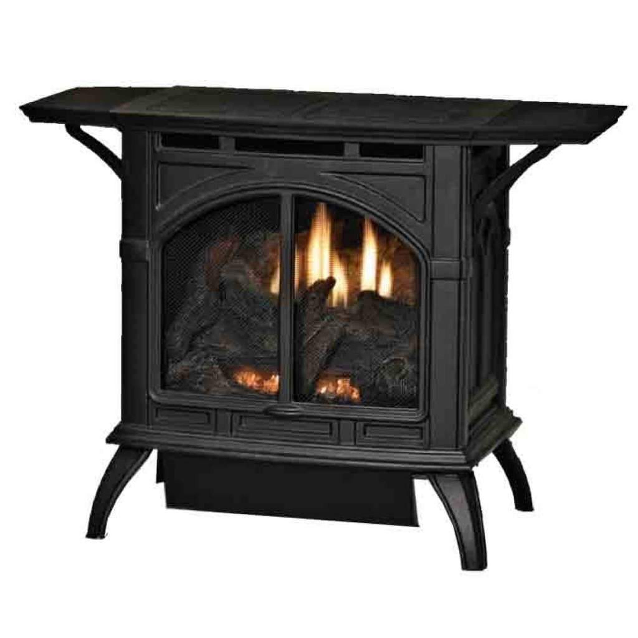 Empire Spirit 22" Porcelain Black Vent-Free Propane Cast Iron Stove with Intermittent Pilot Control