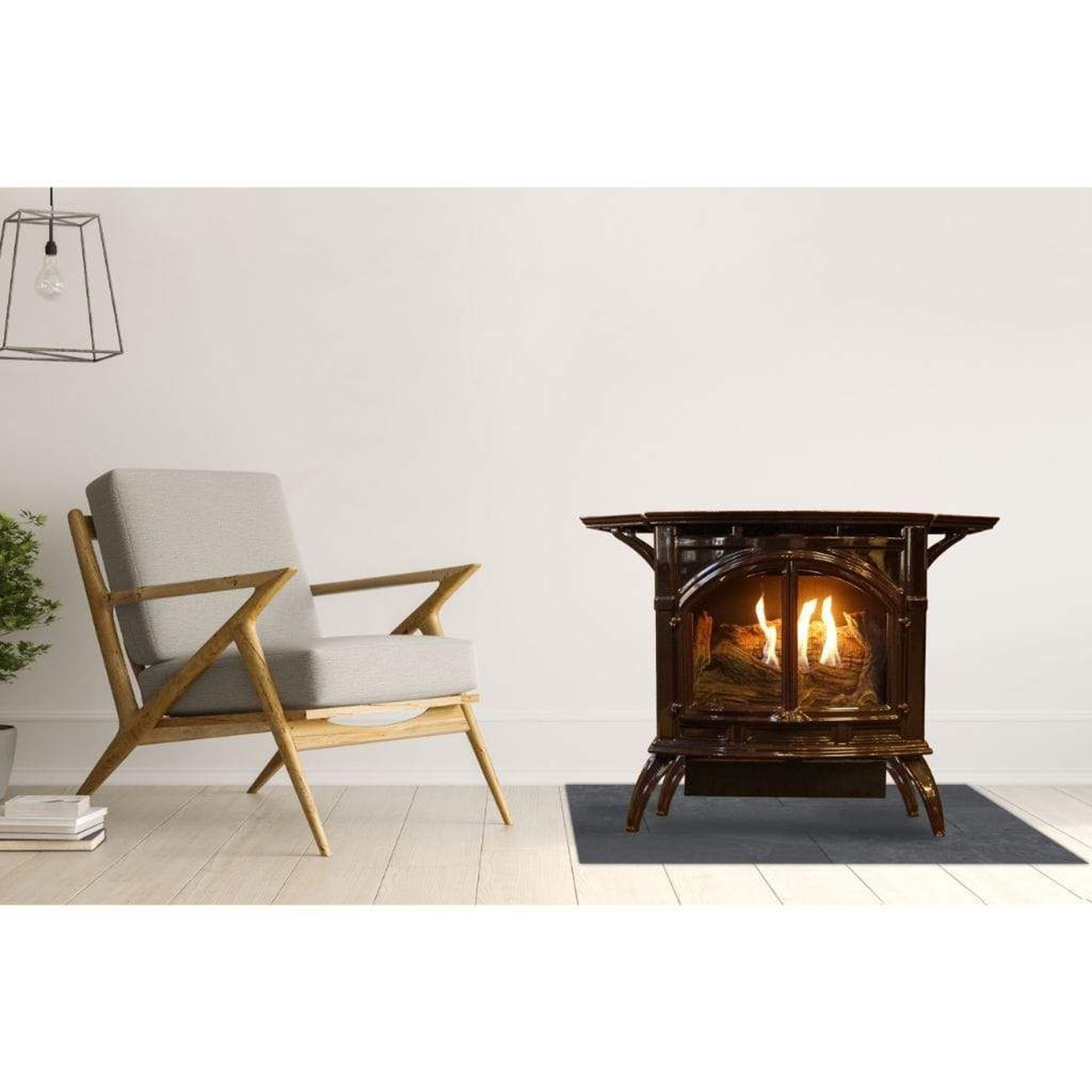 Empire Spirit 22" Mahogany Vent-Free Natural Gas Cast Iron Stove with Intermittent Pilot Control