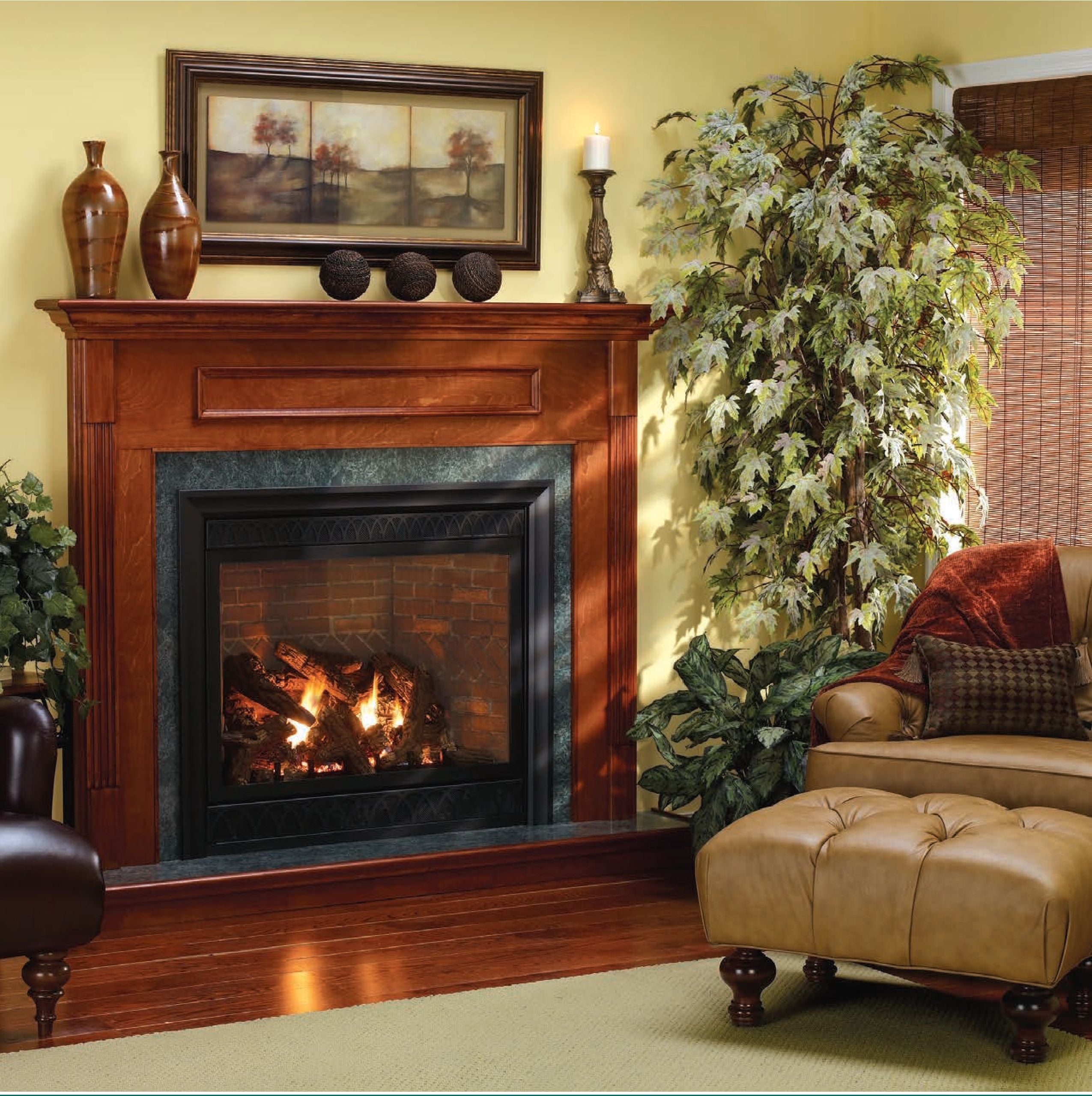 Empire Tahoe 48 Inch Millivolt Controller Deluxe Direct Vent Gas Fireplace - Propane Gas
