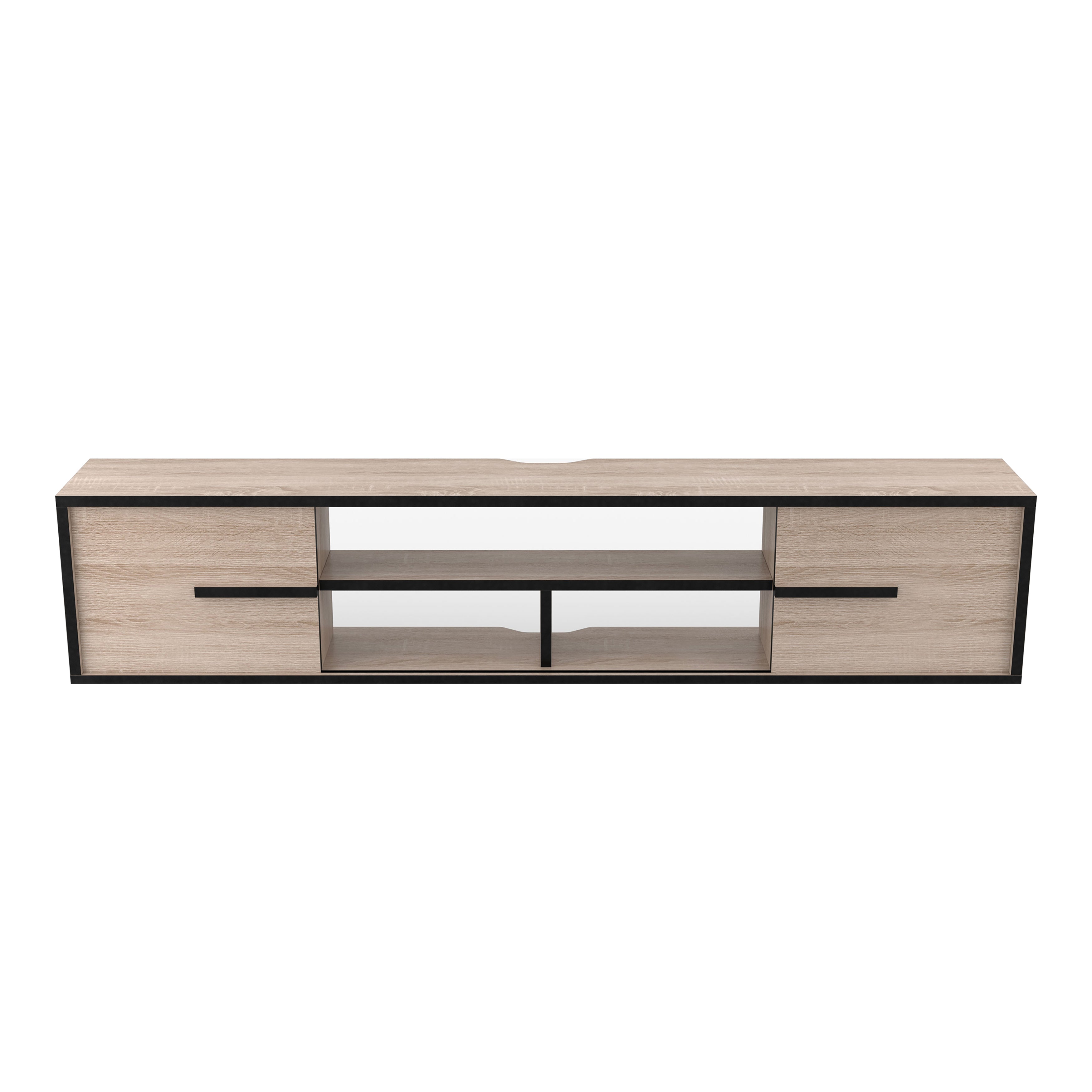 Evermore Multi-Storage Floating TV Stand in Natural Oak
