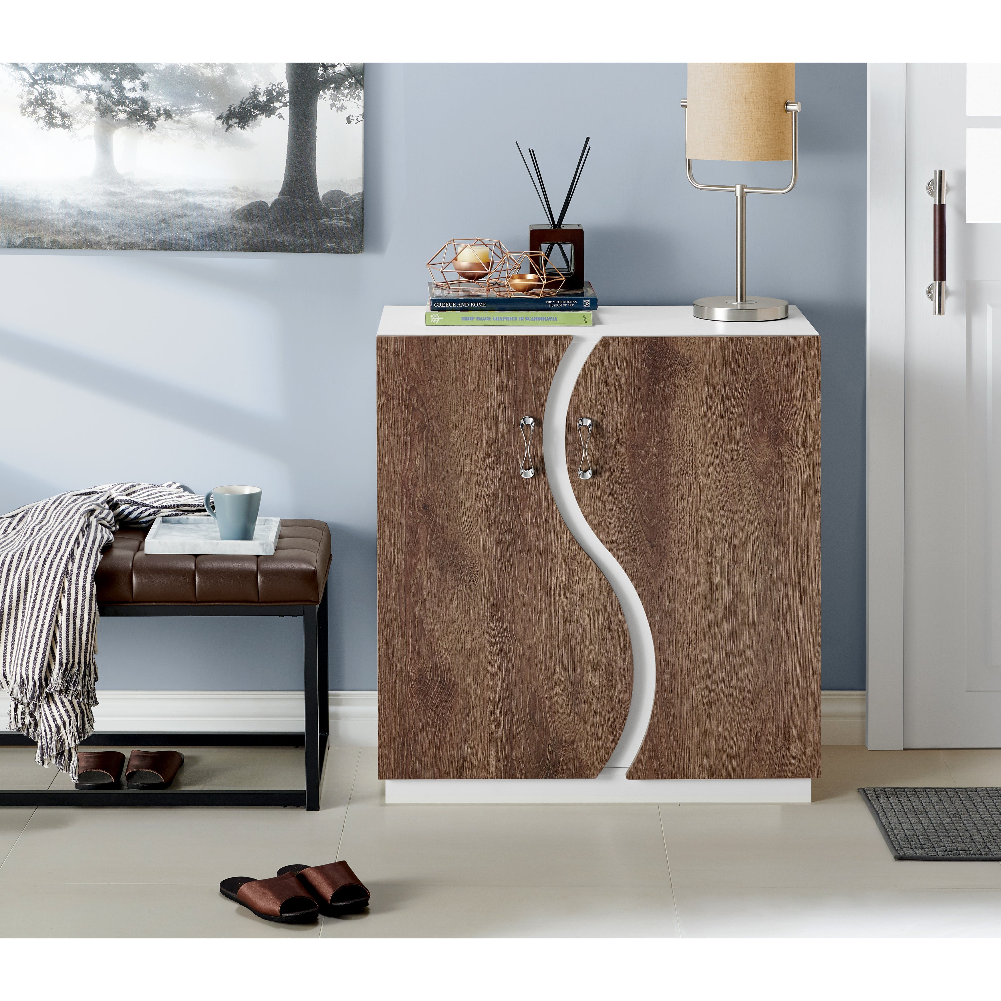 Ashton Contemporary 8-Shelf Shoe Cabinet-Furniture of America