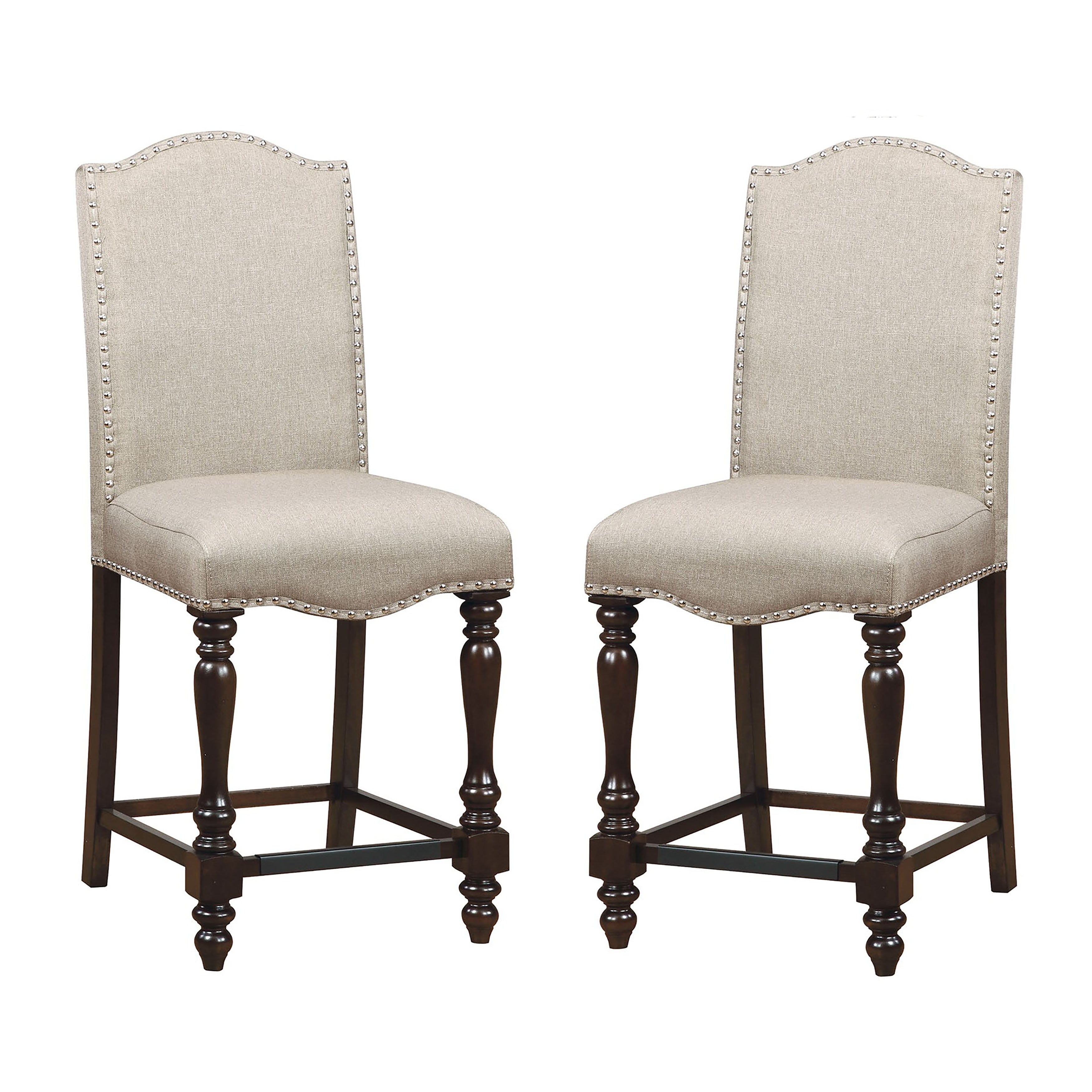 Roselyn Cottage Upholstered Counter Height Chairs (Set of 2)