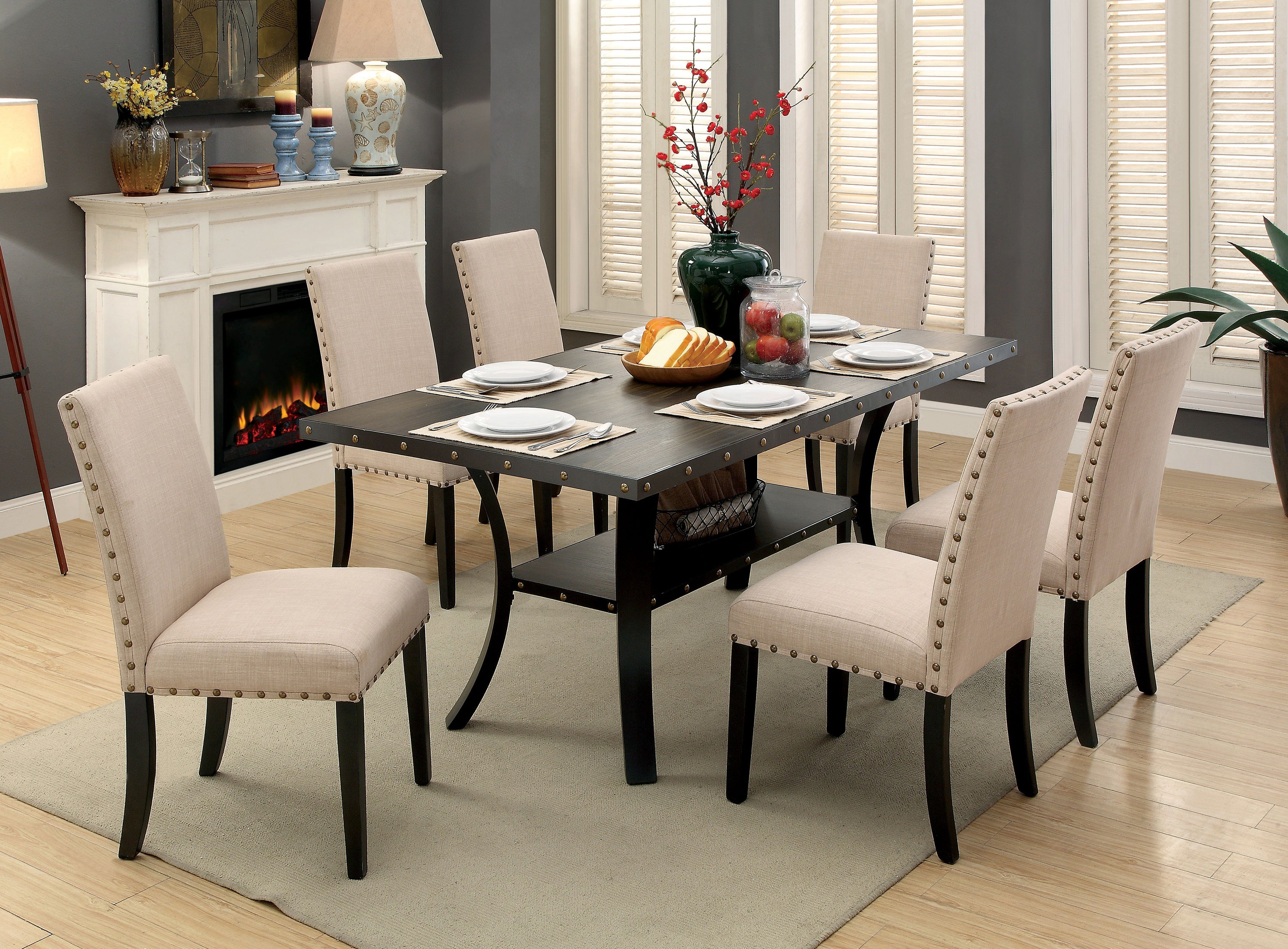 Caiti Transitional Nailhead Trim Side Chairs (Set of 2)