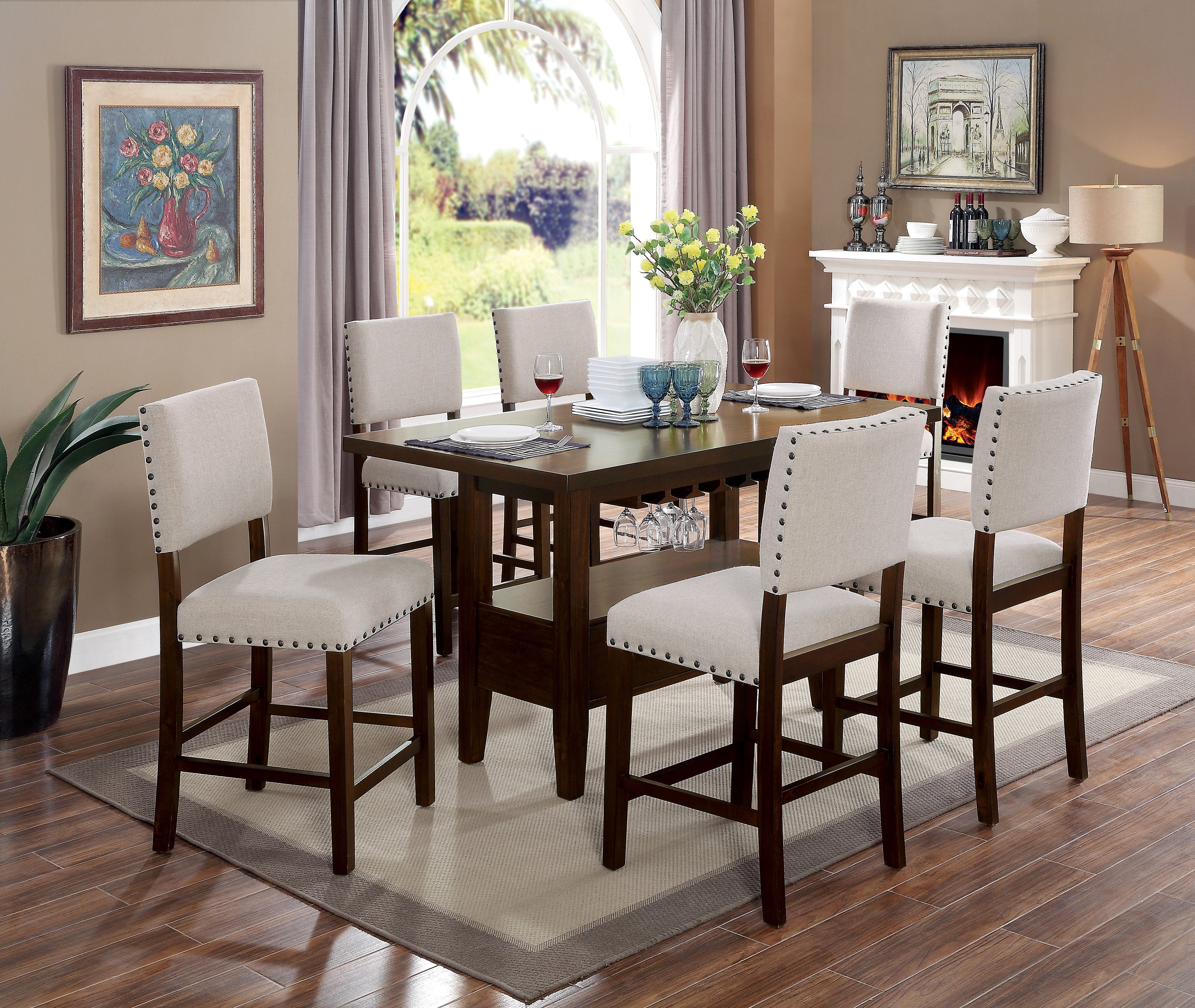 Riche Transitional 2-Drawer Counter Height Table