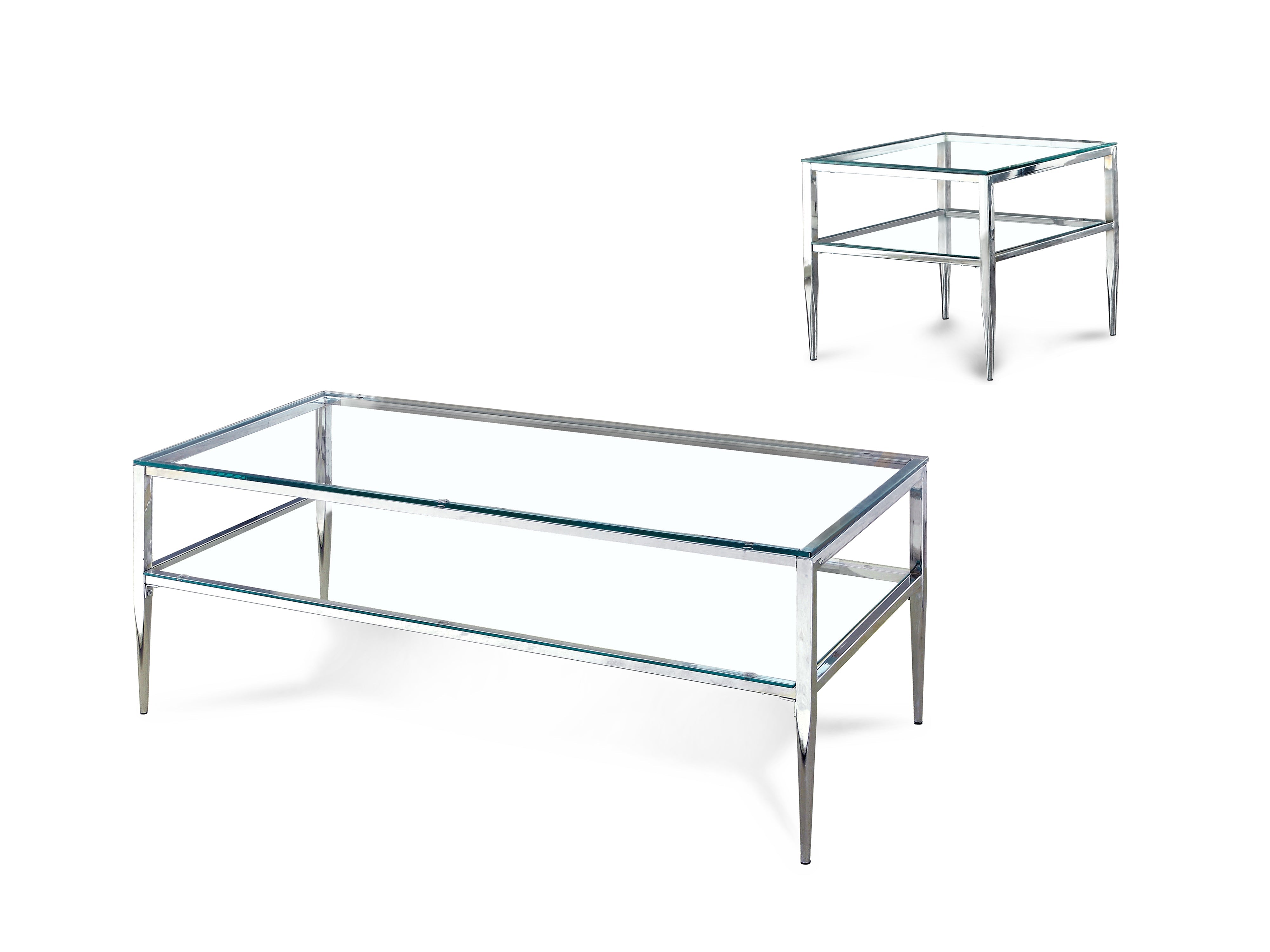Summerville Contemporary Glass Top 2-Piece Table Set