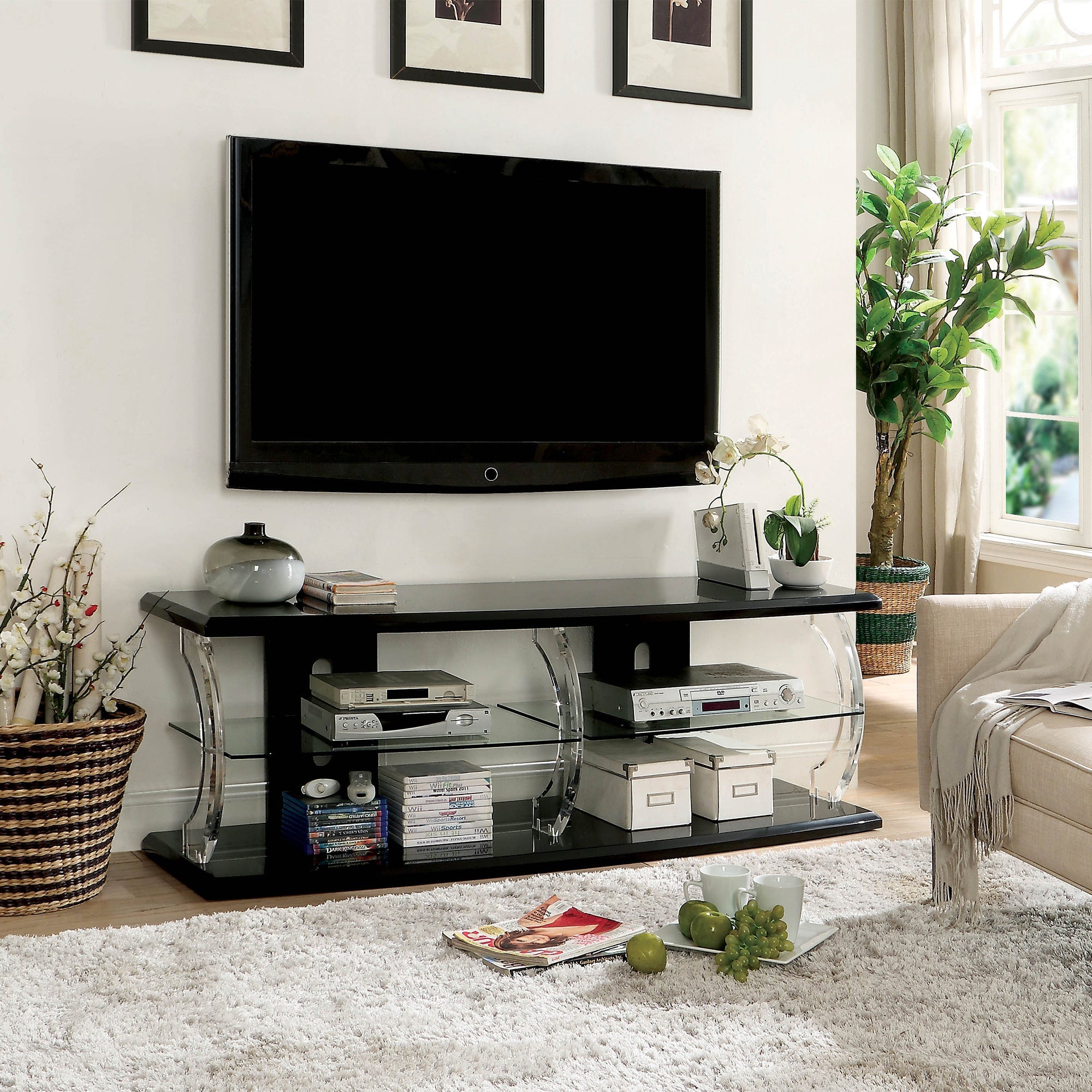 Bornair Contemporary 72-Inch TV Stand with LED
