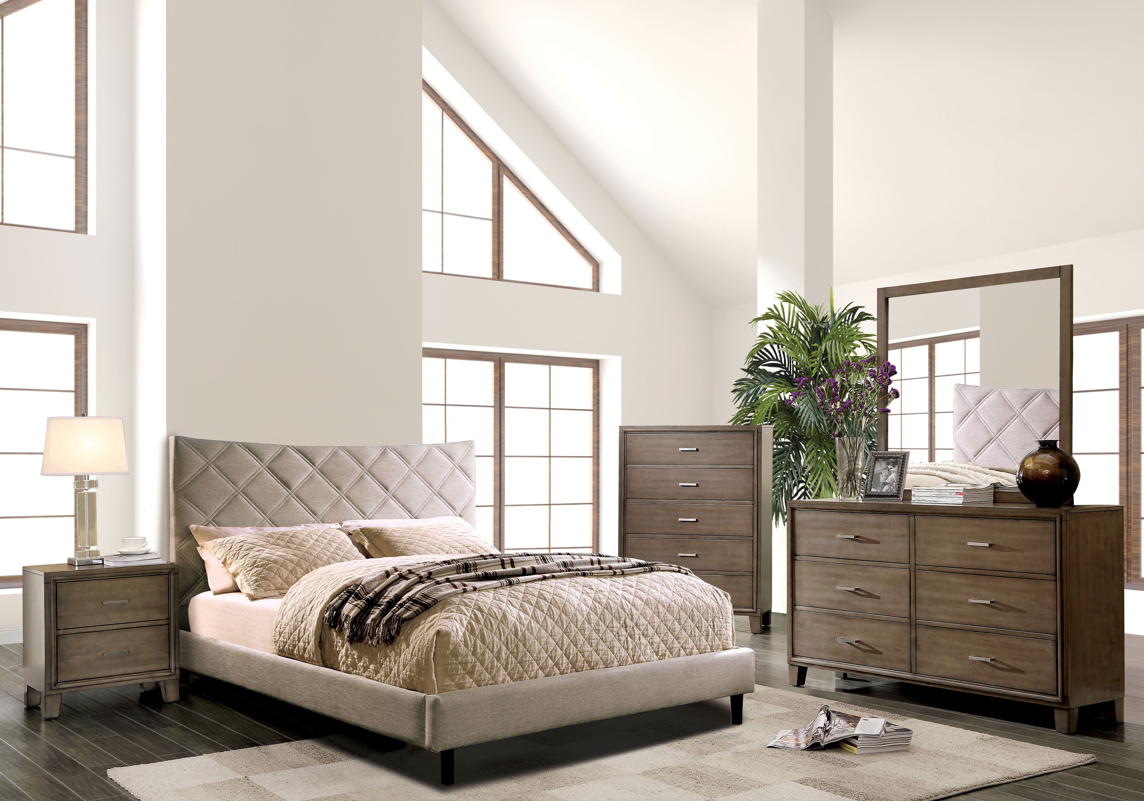 Hage Contemporary 5-Drawer Chest in Brown Cherry