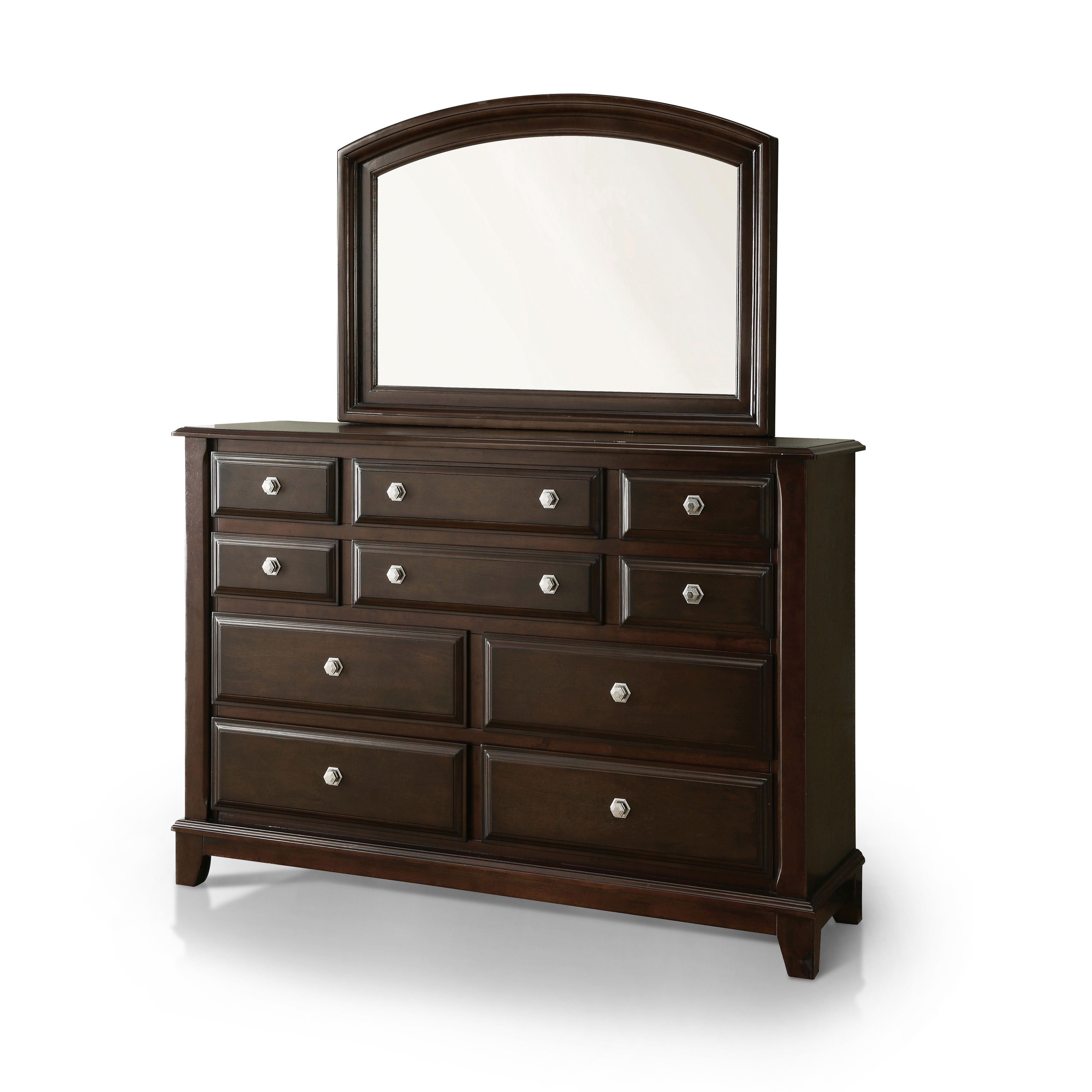 Blassa Transitional 10-Drawer Dresser with Mirror