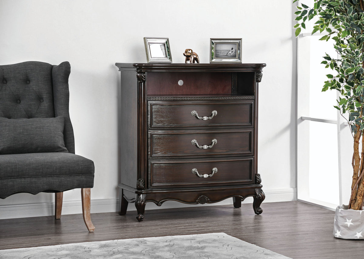 Fiana Traditional 1-Shelf Media Chest