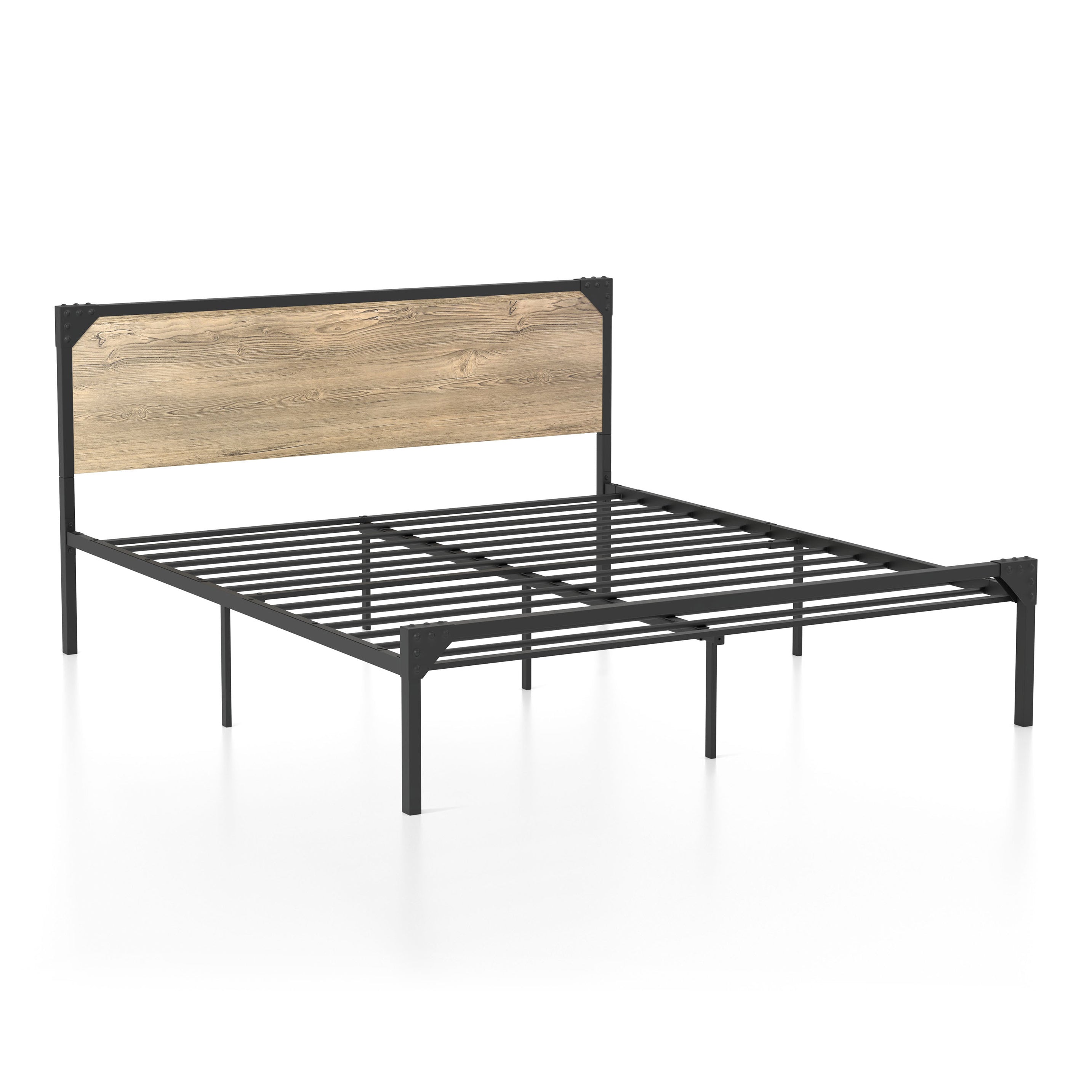 Budenholz Platform Queen Bed in Light Gray