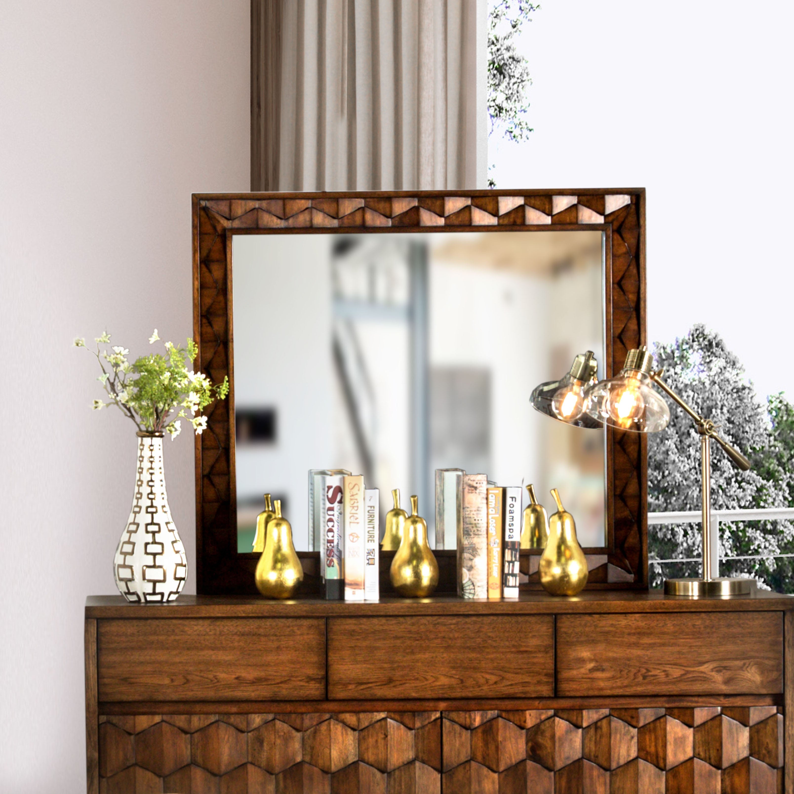 Charlotte Transitional Wood Framed Mirror