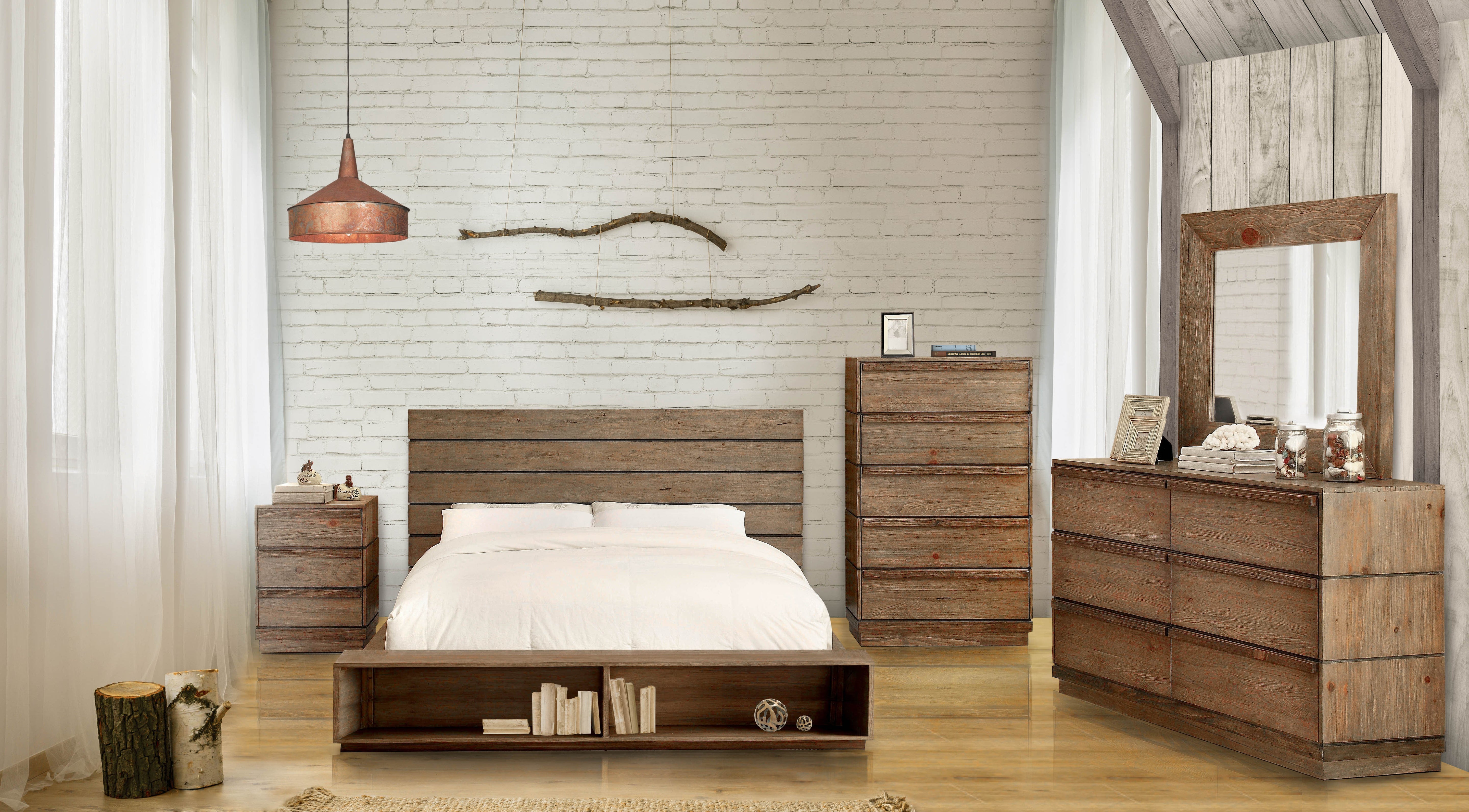 Kassan Rustic 3-Drawer Nightstand