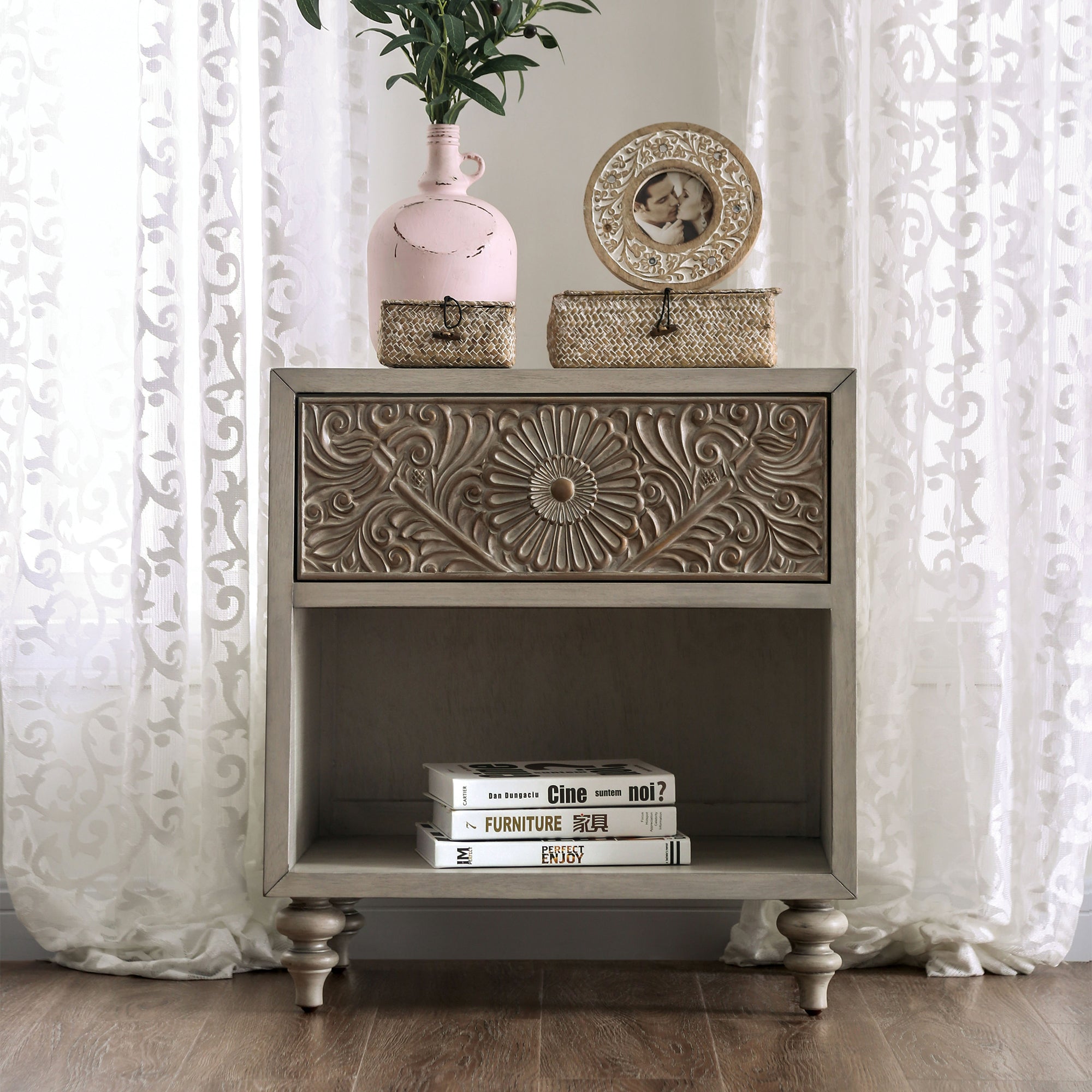 Lalene Transitional 1-Shelf Nightstand