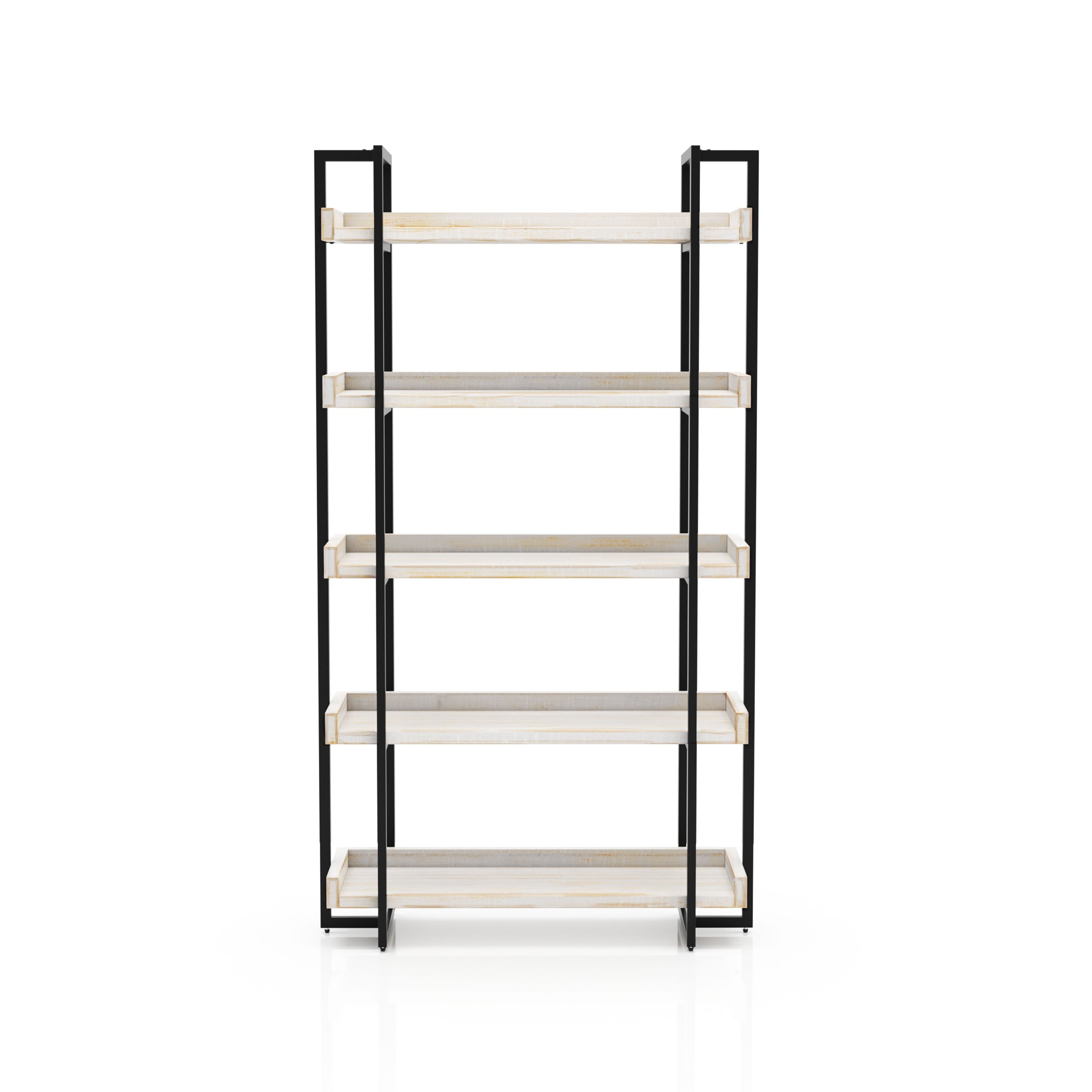 Lackomb 5-Shelf Bookshelf in Antique White