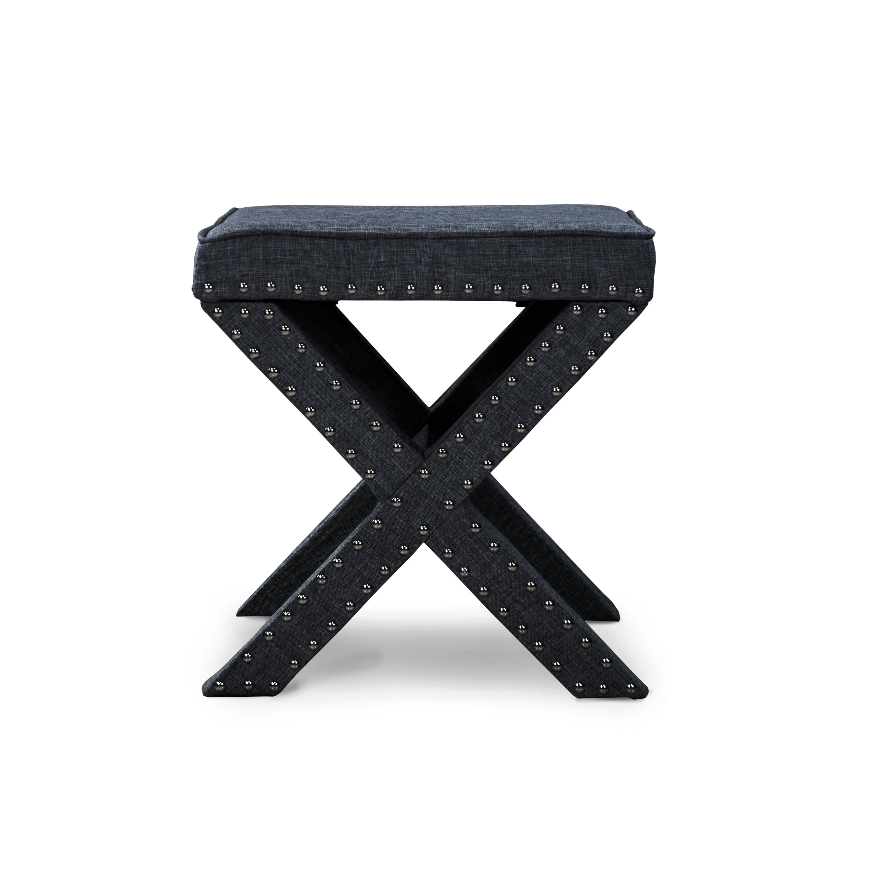 Penny Contemporary Upholstered Ottoman in Dark Gray
