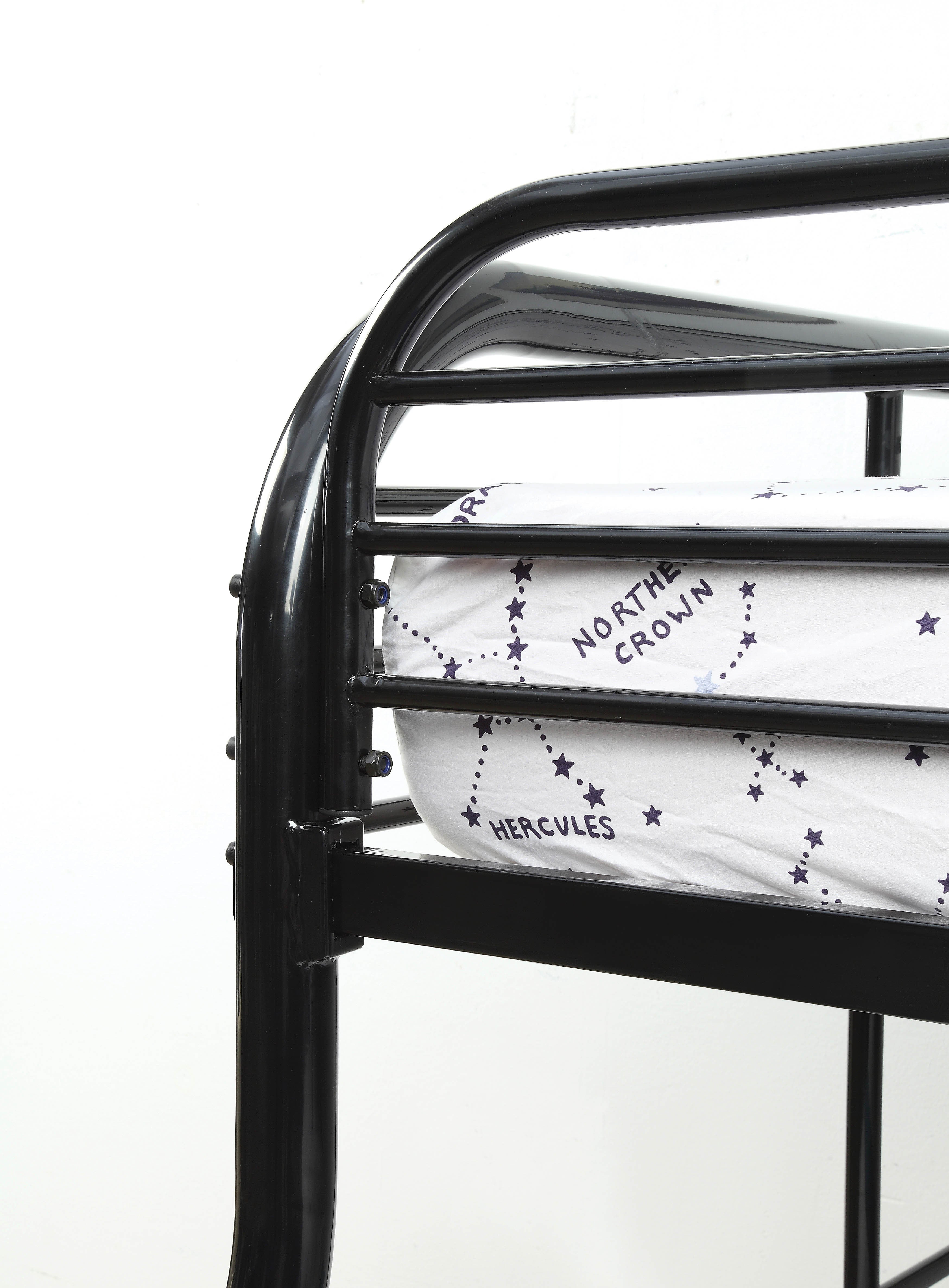 Teledona Transitional Metal Twin over Twin Bunk Bed in Black
