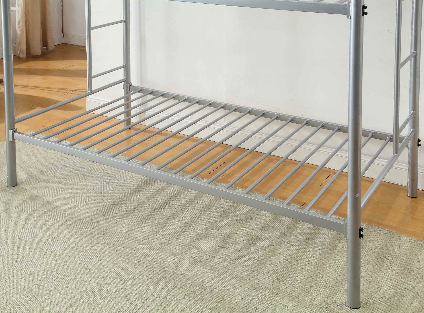 Teledona Transitional Metal Twin over Twin Bunk Bed in Silver