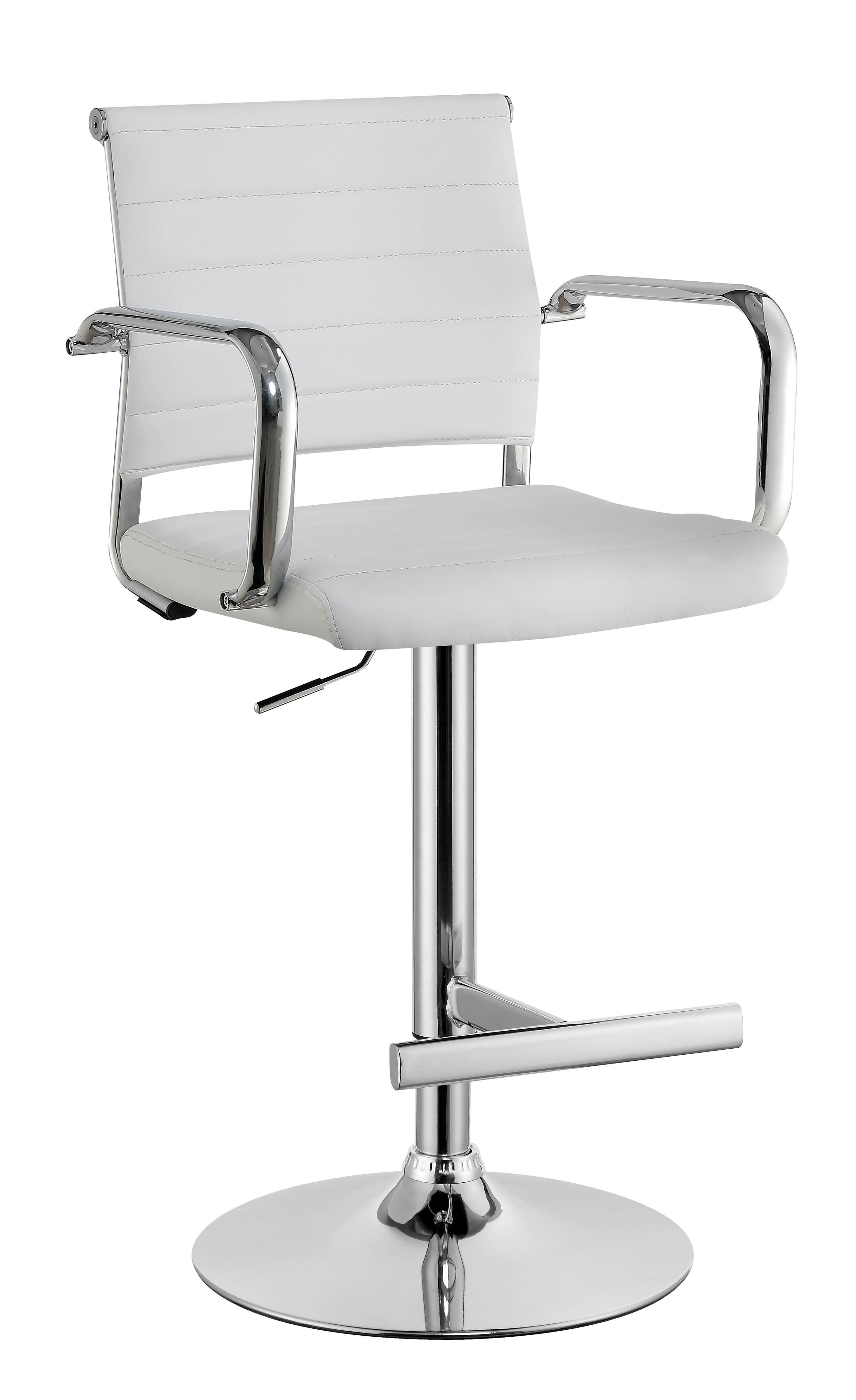 Zenah Contemporary Swivel Bar Stool in White