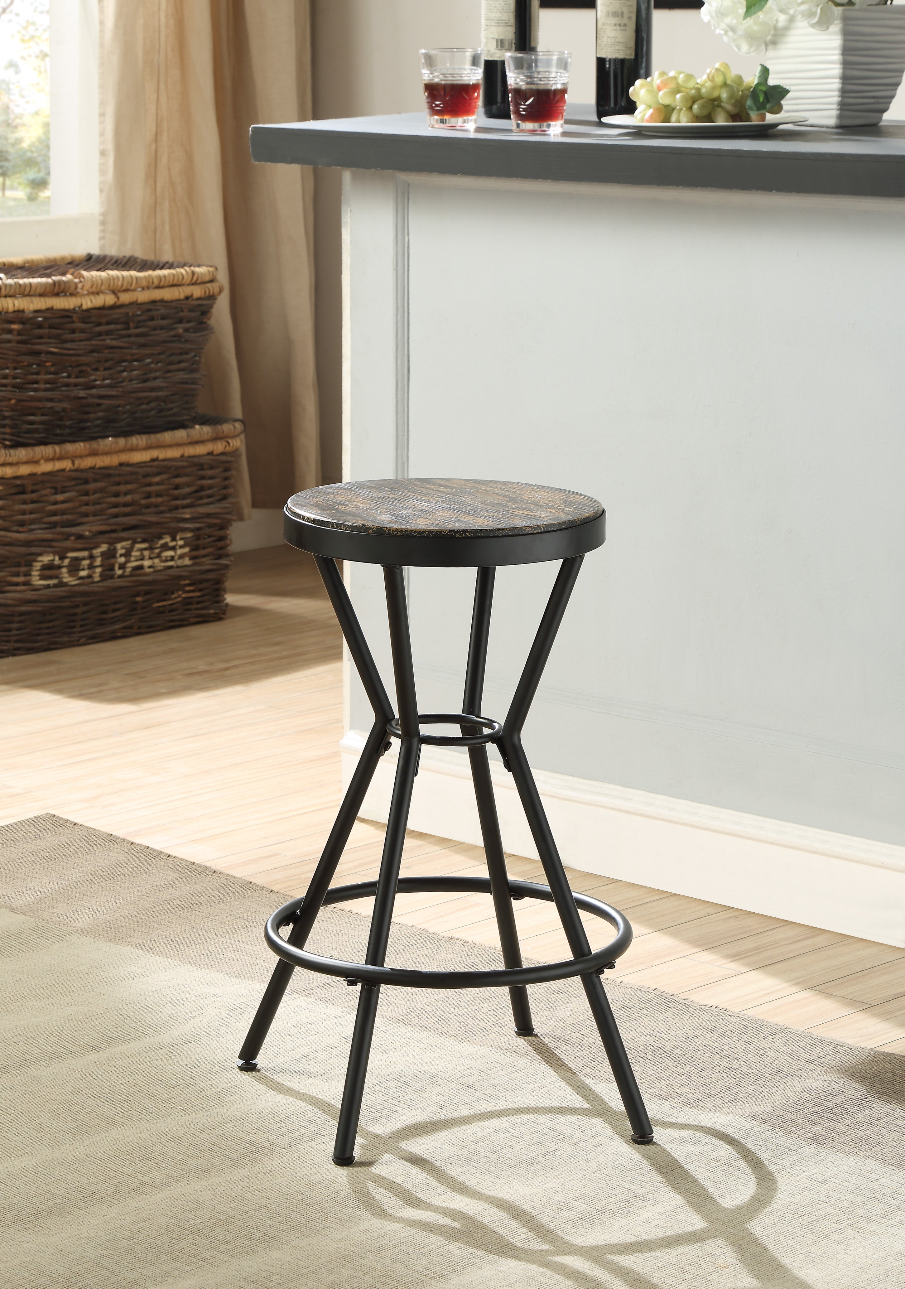 Blaney Industrial Metal Frame Bar Stool