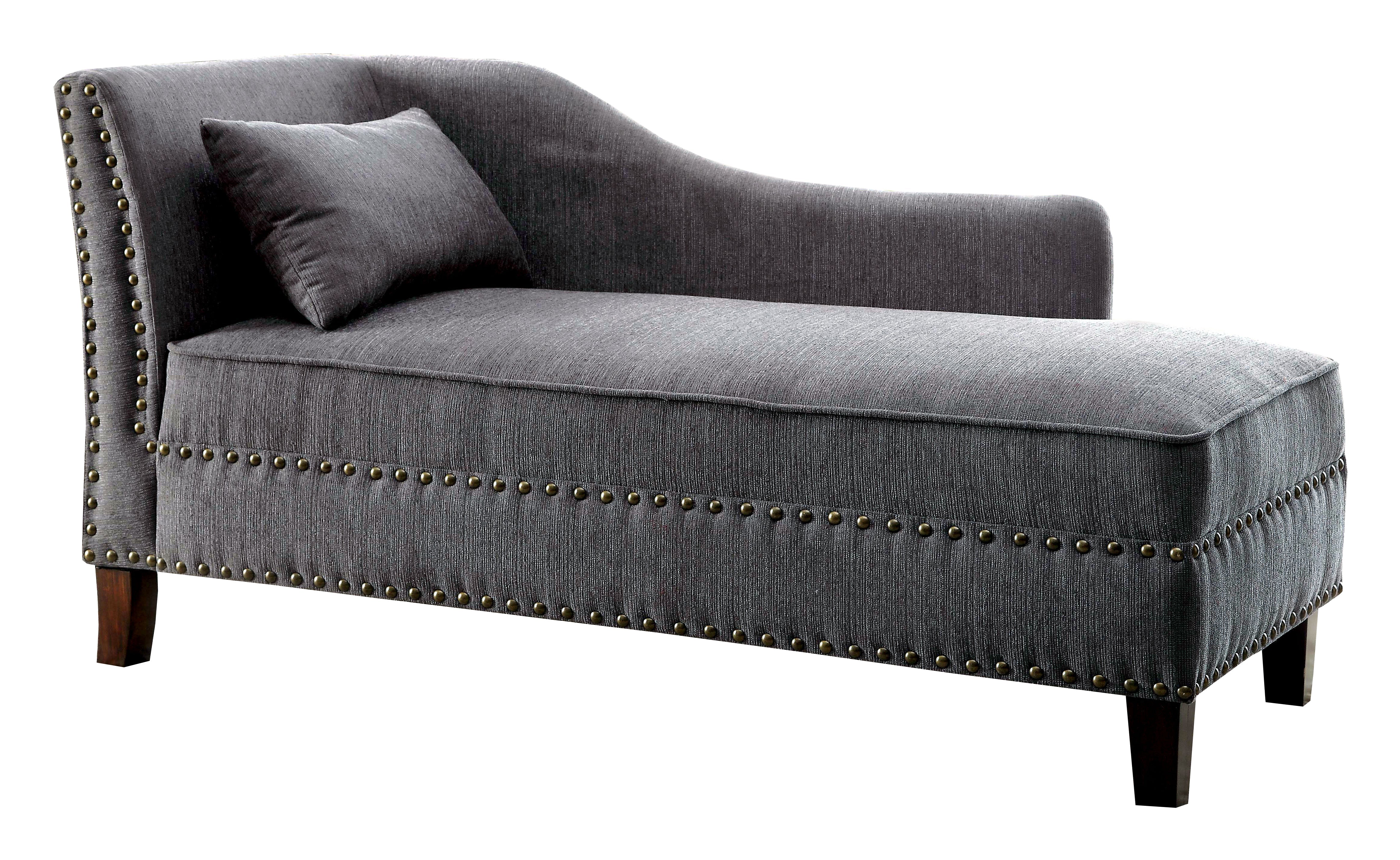 Jack Contemporary Upholstered Chaise in Gray