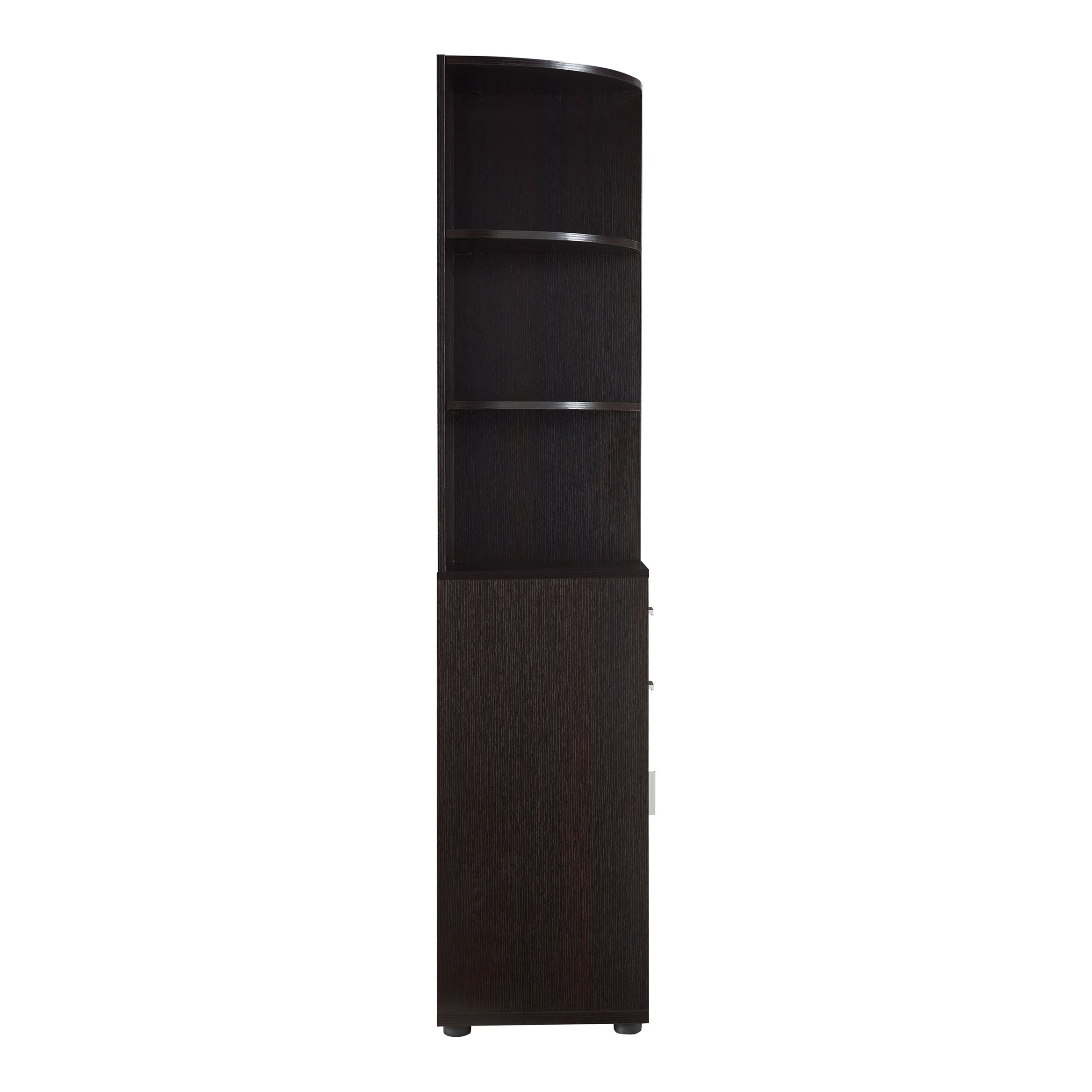 Ingol 3-Shelf Corner Bookcase in Cappuccino