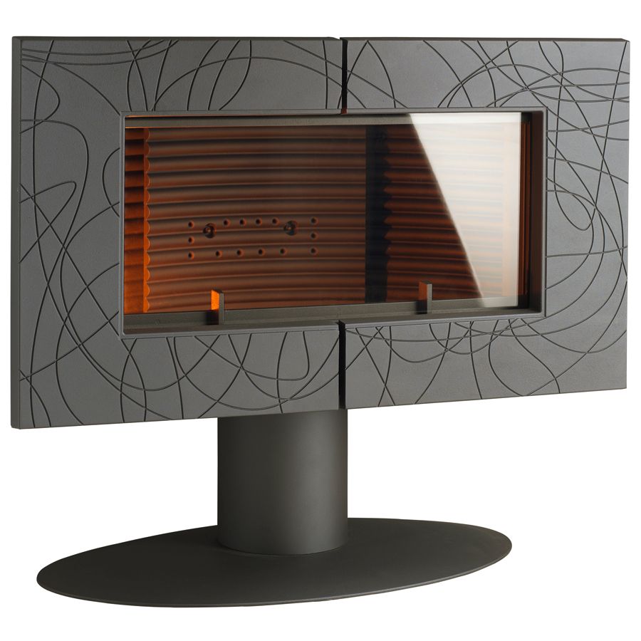 Invicta 40" Symphonia Contemporain Cast Iron Wood Burning Stove