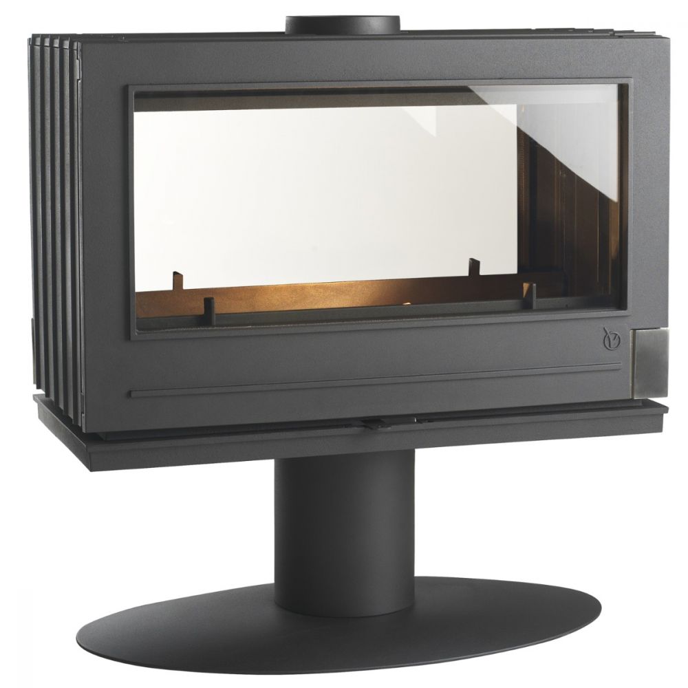 Invicta Nelson 36" Contemporain Cast Iron See Through Wood Stove