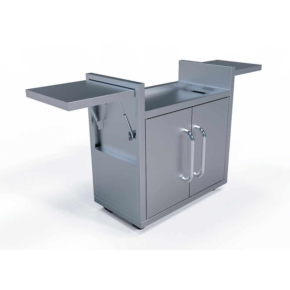 Le Griddle The Ranch Hand 29” Electric Griddle with Cart, Fold-Down Shelves, and Stainless Steel Body