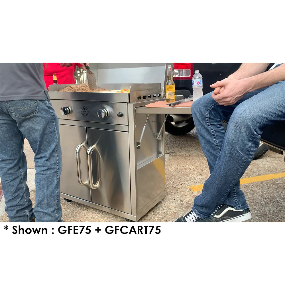 Le Griddle Portable Stainless Cart with Side Shelves for Griddle
