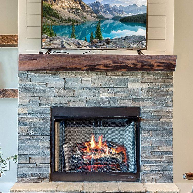 Lexington Hearth Cabin Pine 72" Hand-Painted Non-Combustible Maduro Mantel Shelf Kit