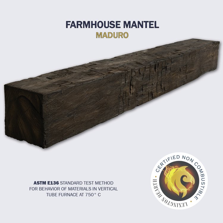 Lexington Hearth Farmhouse 84" Hand-Painted Non-Combustible Maduro Mantel Shelf Kit