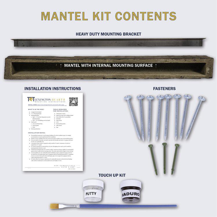 Lexington Hearth Tobacco Barn 72" Handcrafted Non-Combustible Maduro Mantel Shelf Kit