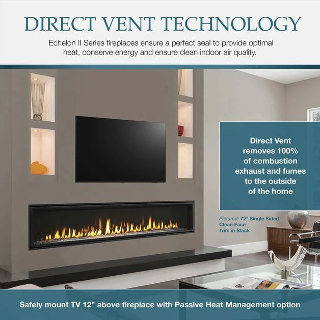 Majestic Echelon II Contemporary Energy Efficiency 72 Inch Direct Vent Gas Fireplace