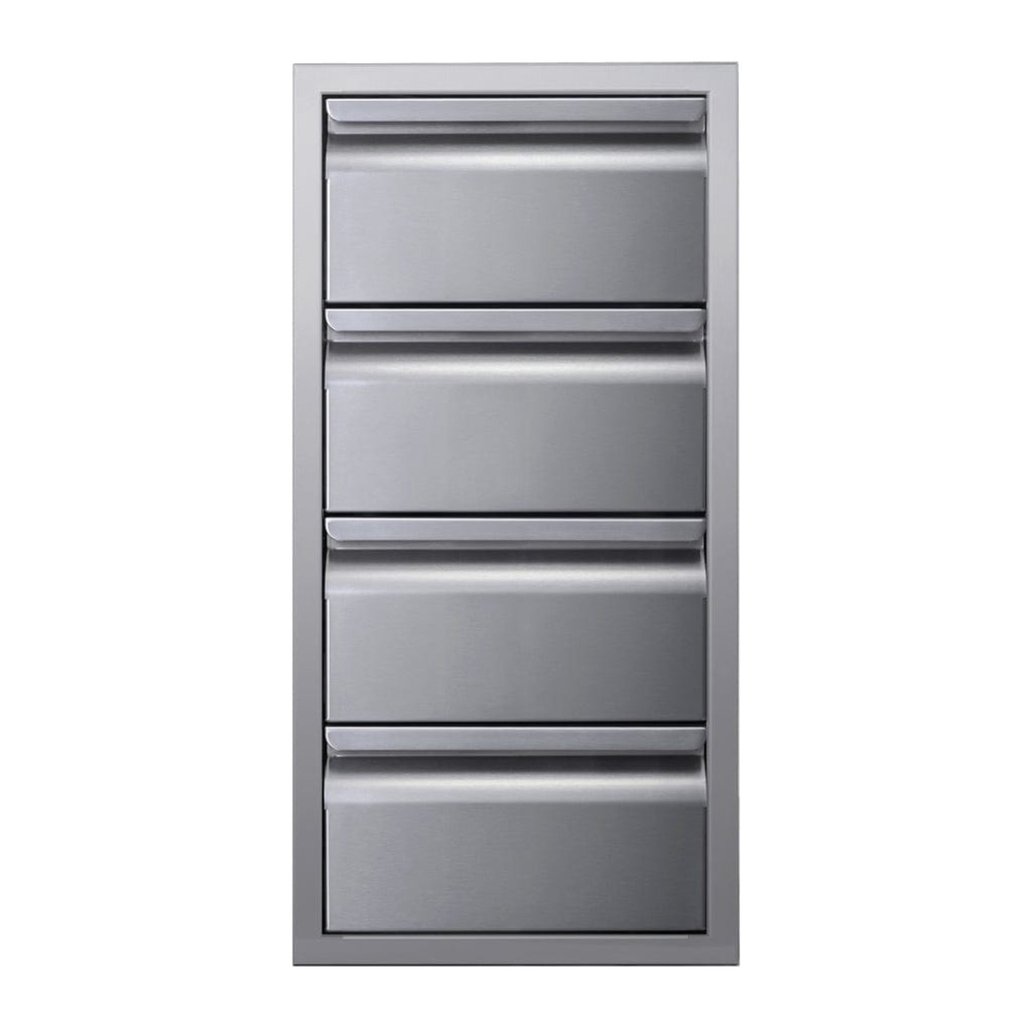 Memphis 15" Quadruple Access Stainless Steel Drawer Stack with Soft-Close Drawers