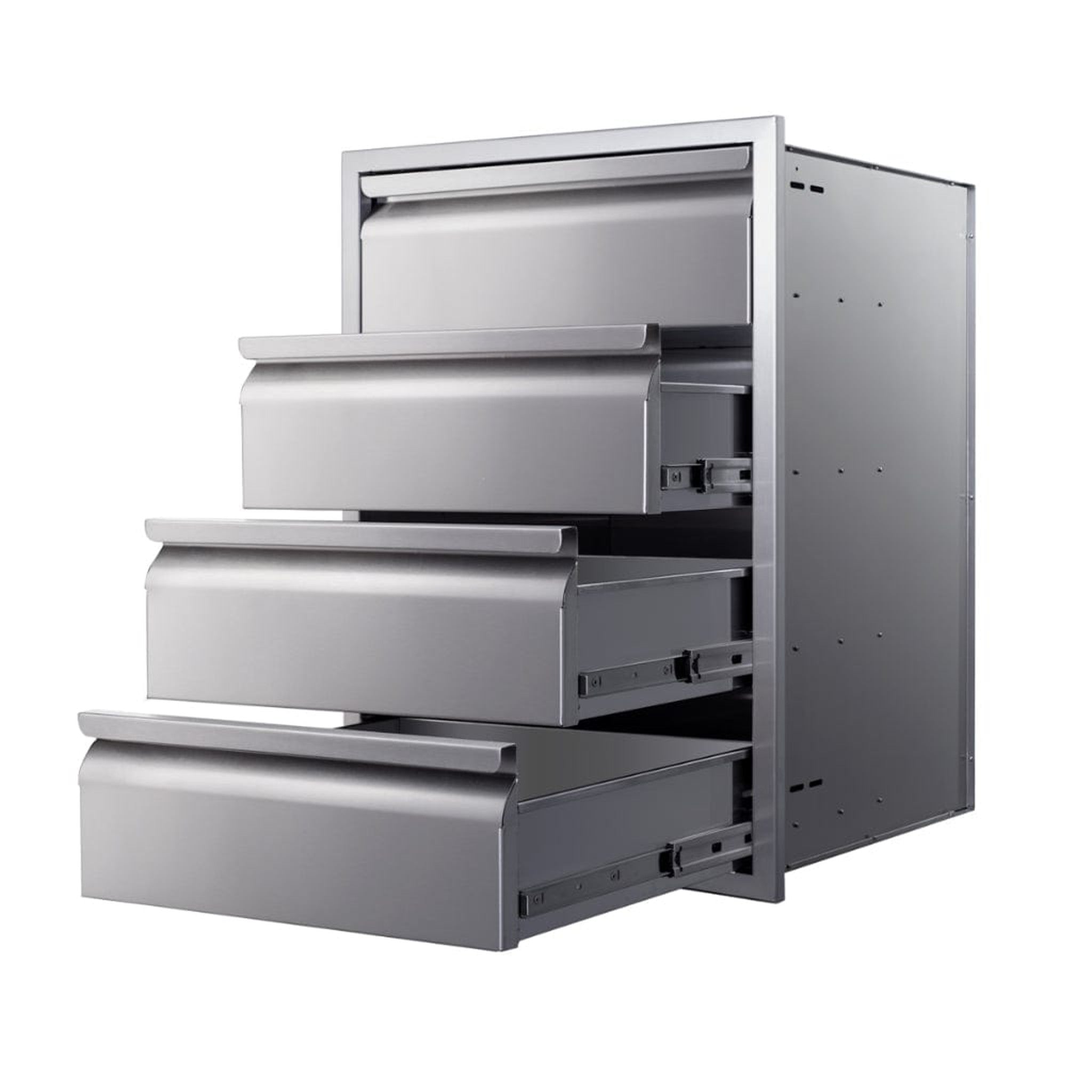 Memphis 21" Stainless Steel Drawer Stack – Quadruple Access with Soft-Close Slides