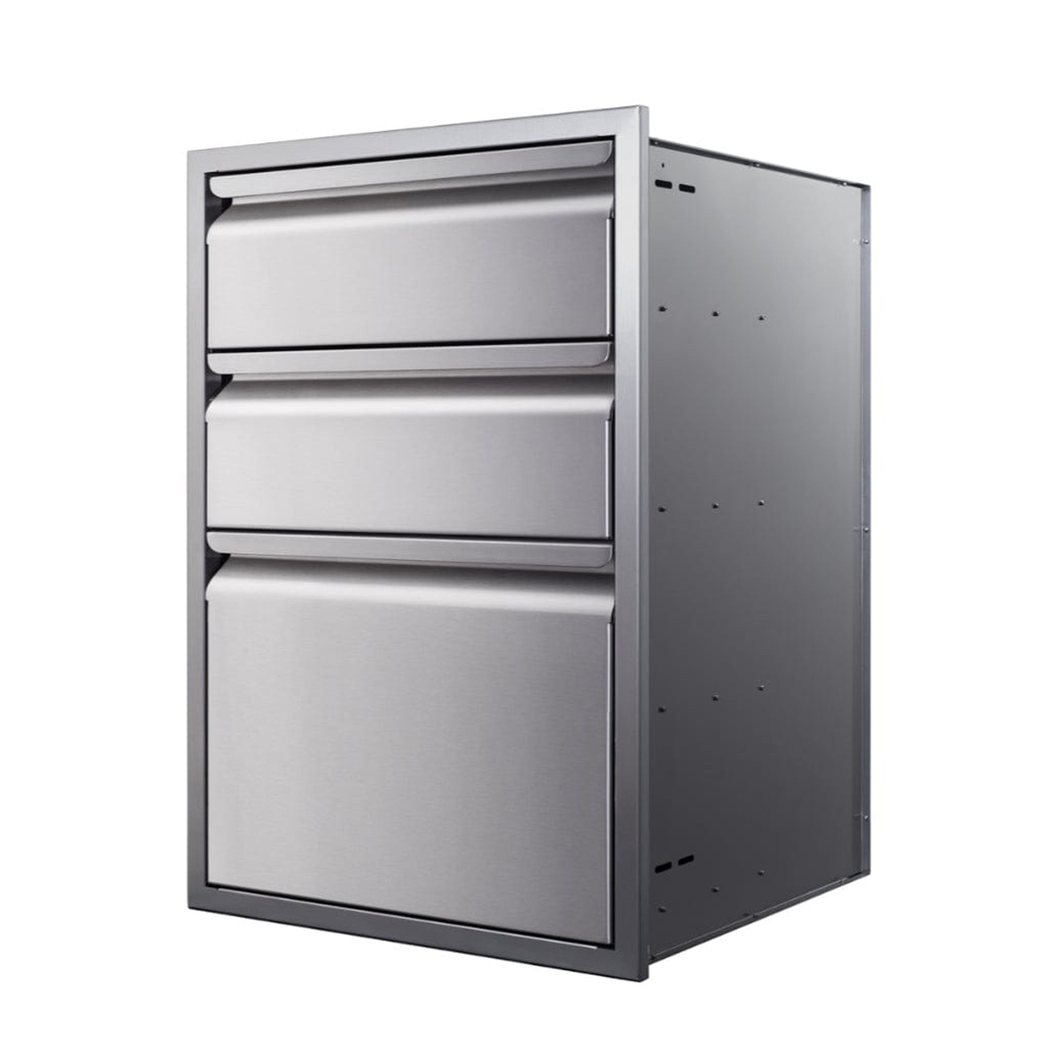 Memphis 21" Triple Access Stainless Steel Drawer Stack – Soft-Close Slides