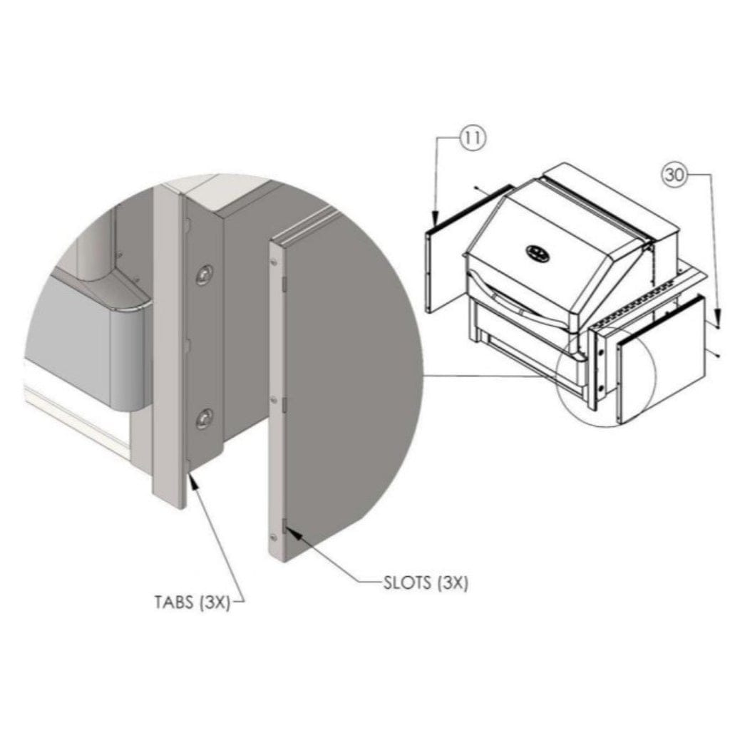 Memphis Heat Shield Kit for Beale Street Built-In Pellet Grill – Stainless Steel Protection