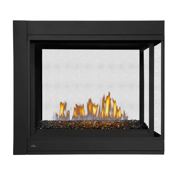 Napoleon Ascent 45 Inch Linear Multi-view Direct Vent See-thru Gas Fireplace With Glass Bed